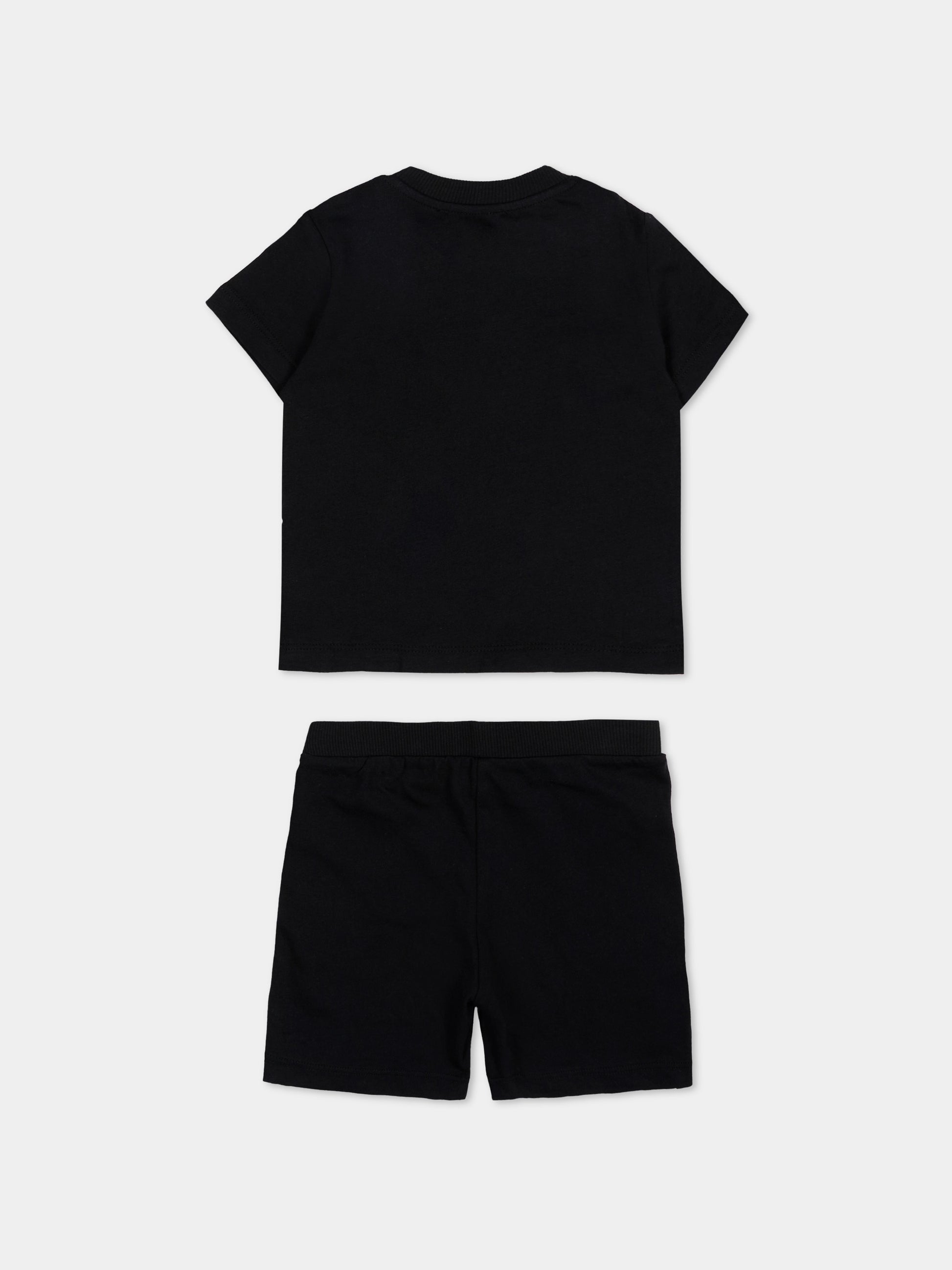 Completo sportivo nero per neonato con Teddy Bear,Moschino Kids,MXG00M LAA17 60100