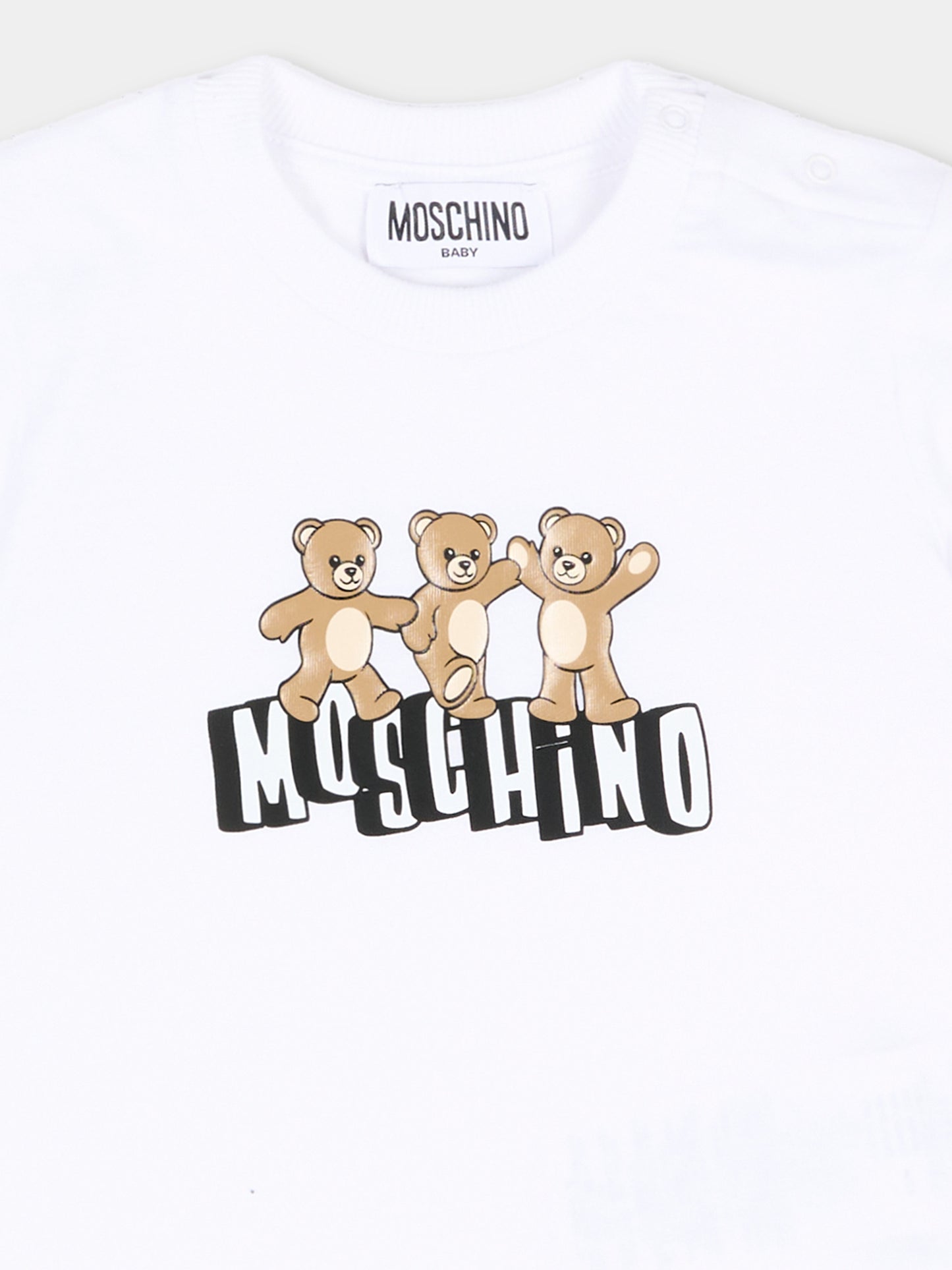Completo sportivo blu per neonato con Teddy Bear,Moschino Kids,MXG00M LAA17 83240