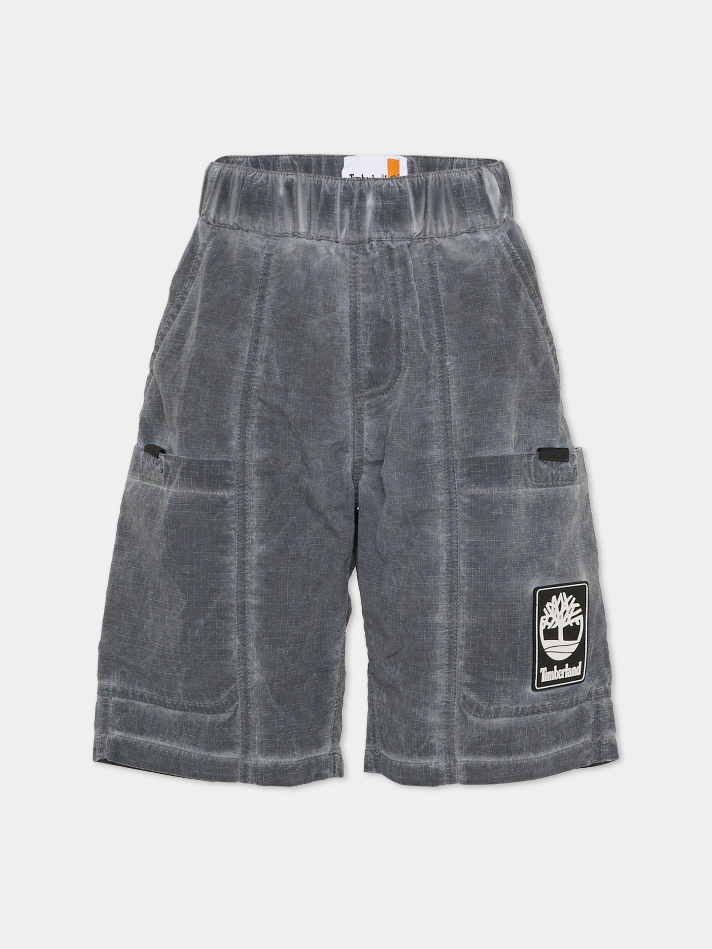 Shorts grigi per bambino con logo,Timberland,T60827 066