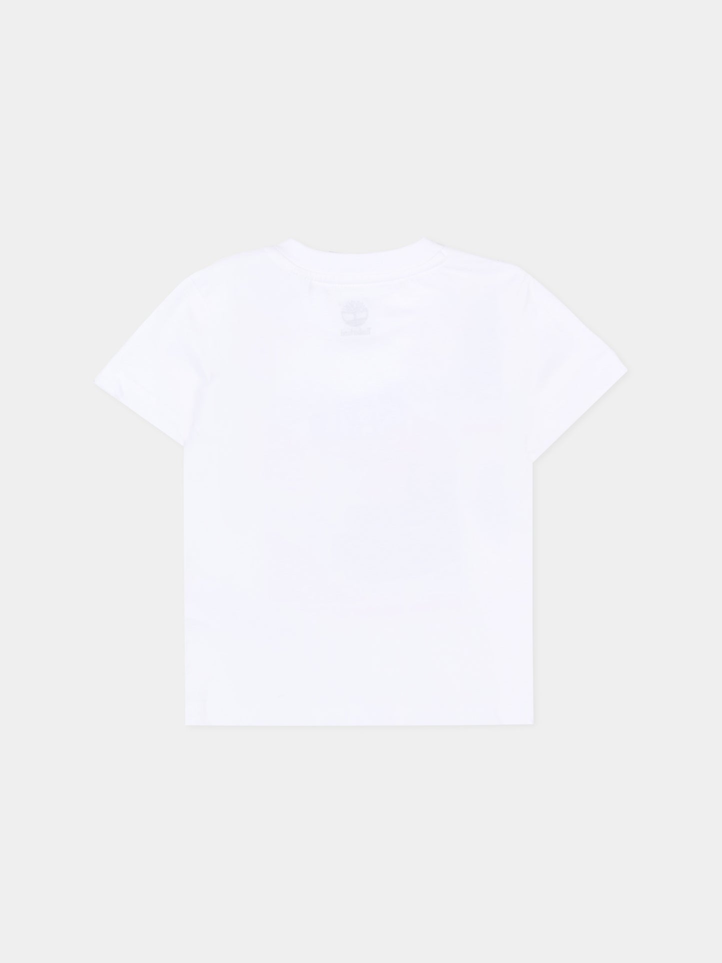 T-shirt bianca per neonato con stampa outdoor,Timberland,T60855 10P