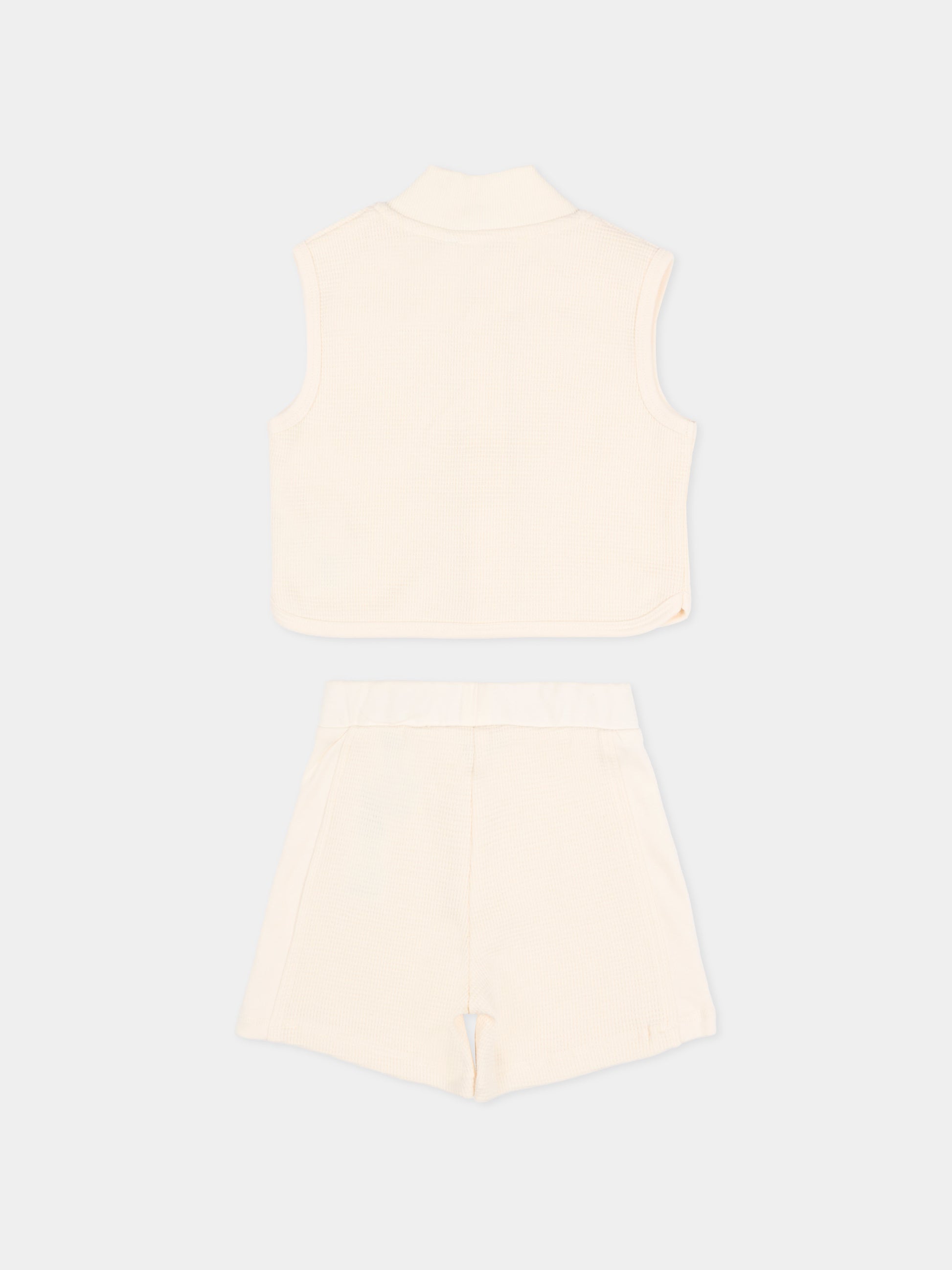 Completo sportivo avorio per neonato con logo,Timberland,T60889 127