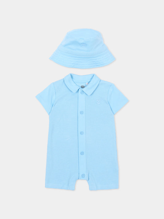 Pagliaccetto azzurro per neonato con logo,Timberland,T60893 79H
