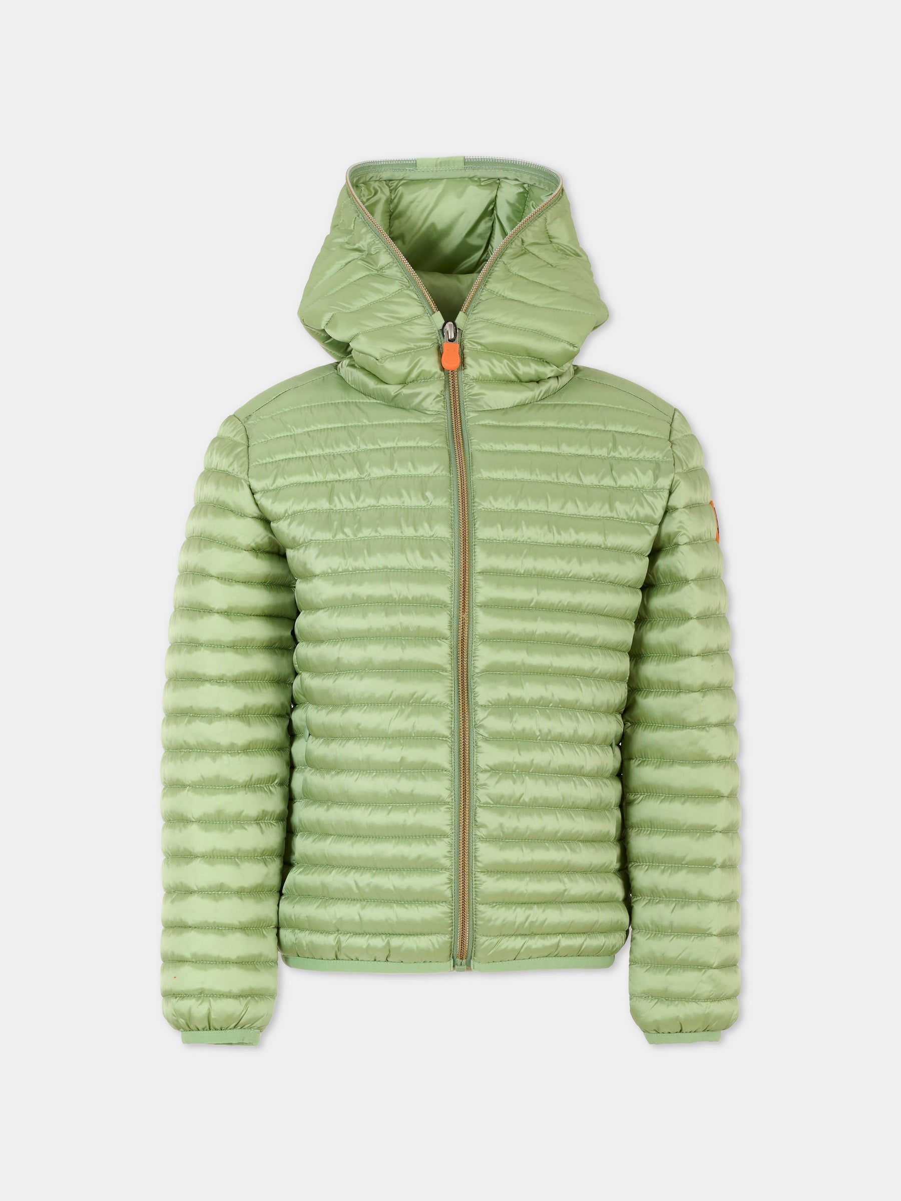 Piumino Rosy verde per bambina con logo,Save The Duck Kids,J32310G IRIS20 50041