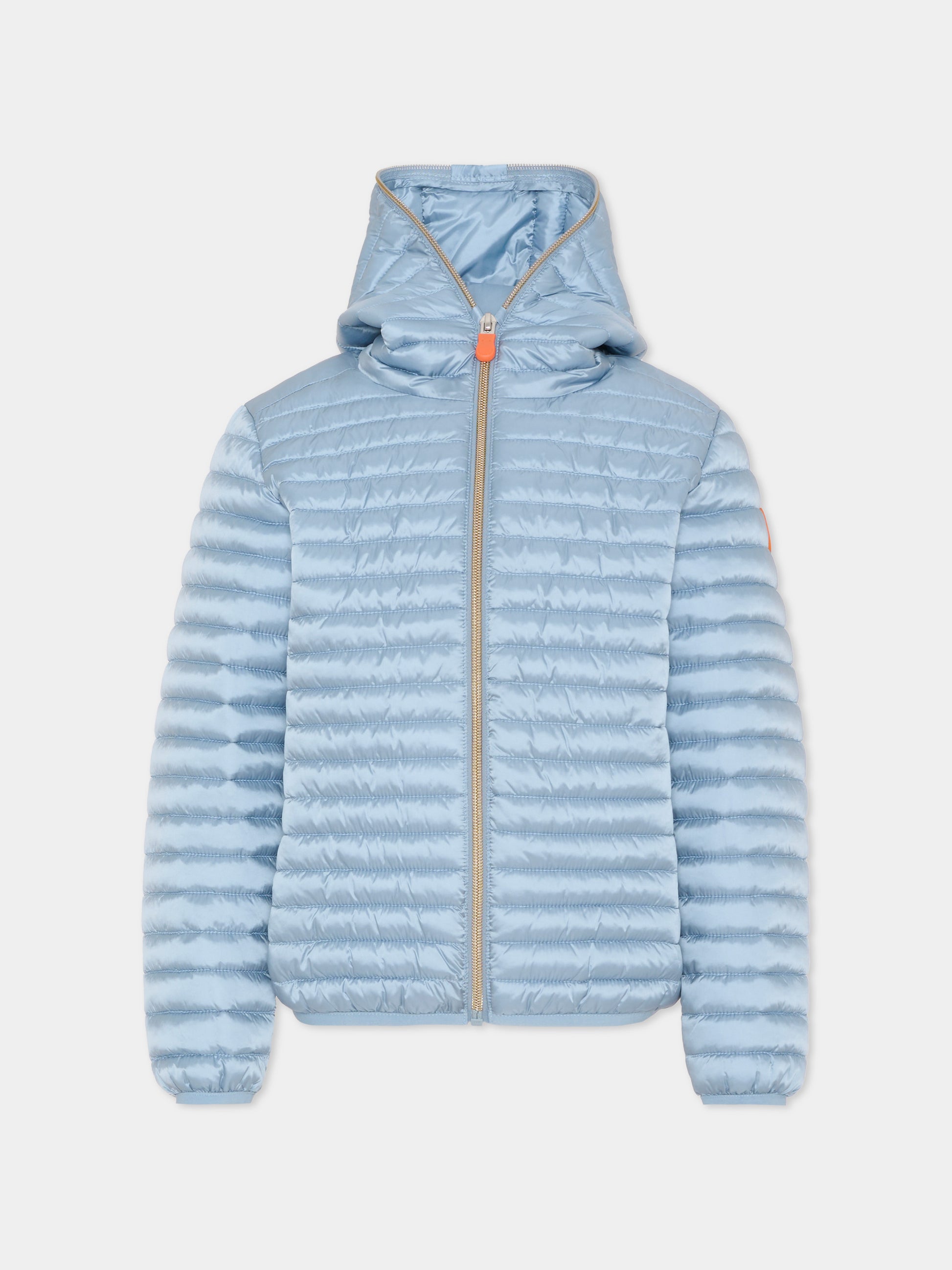 Piumino Iris blu per bambina con logo,Save The Duck Kids,J32310G IRIS22 90011