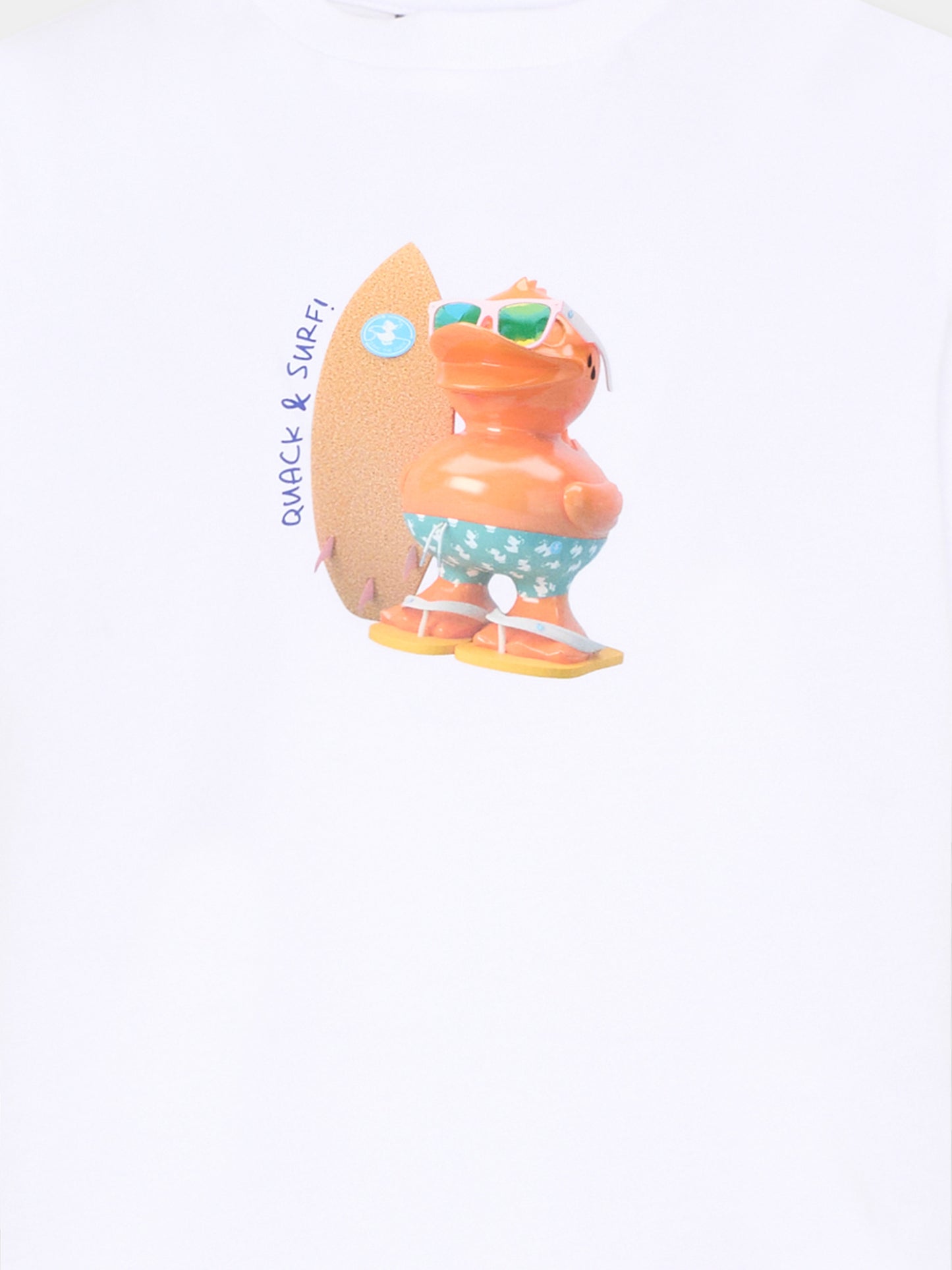 T-shirt bianca per bambino con stampa,Save The Duck Kids,JT2787X BESY22 00000