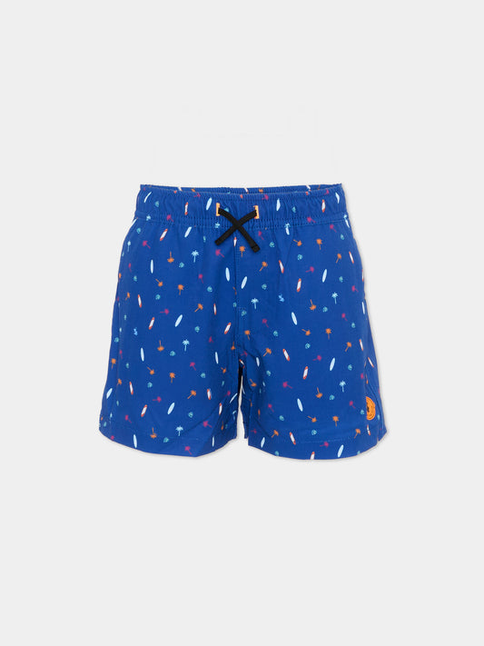 Boxer mare blu Getu per bambino con palme,Save The Duck Kids,JW1231B SIPO22 21957