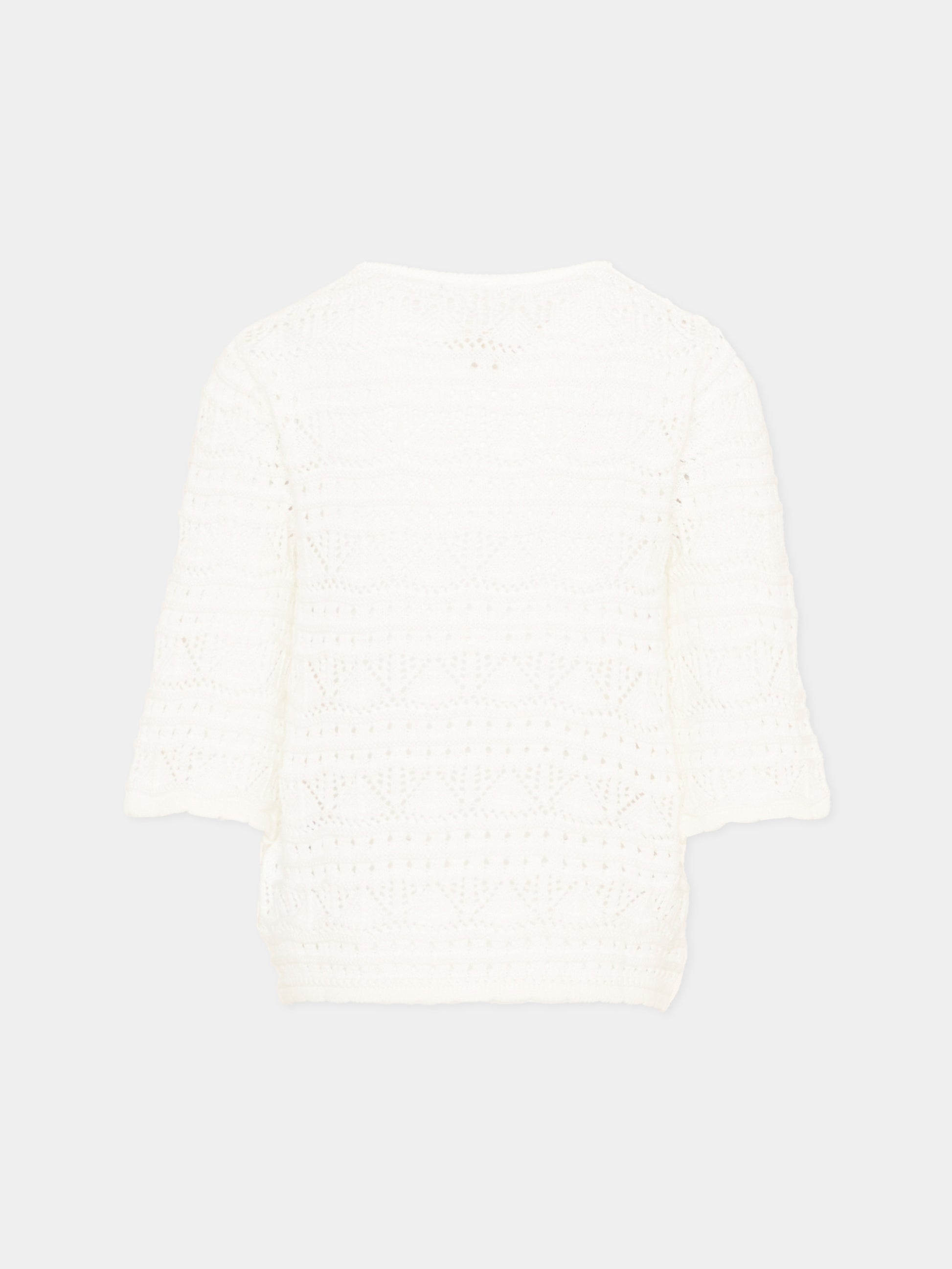 Maglione avorio crochet per bambina,Ermanno Scervino Junior,Z9G604 - 7085 - 0001