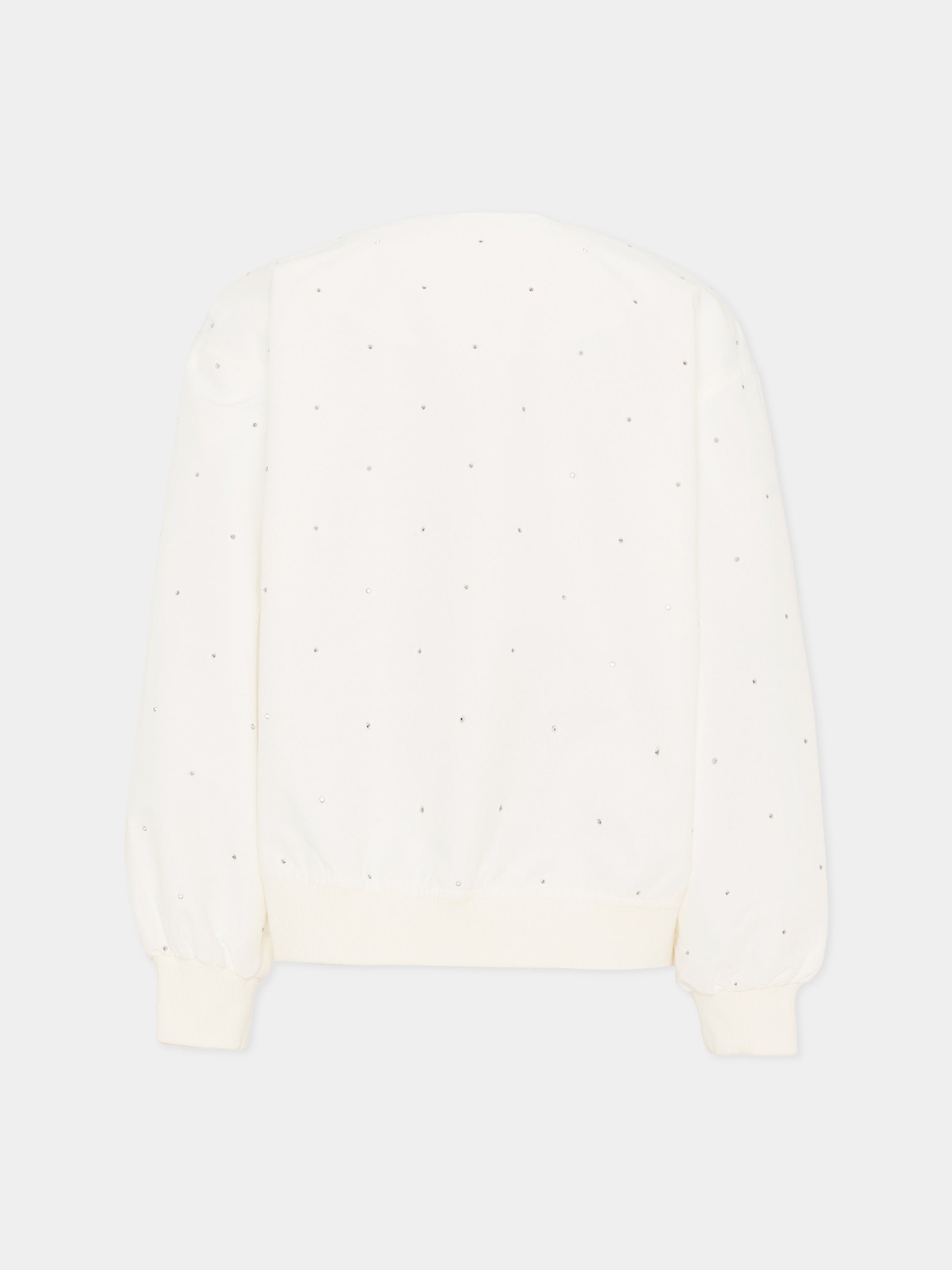 Bomber bianco per bambina con strass,Monnalisa,17G102 - 7021 - 0099