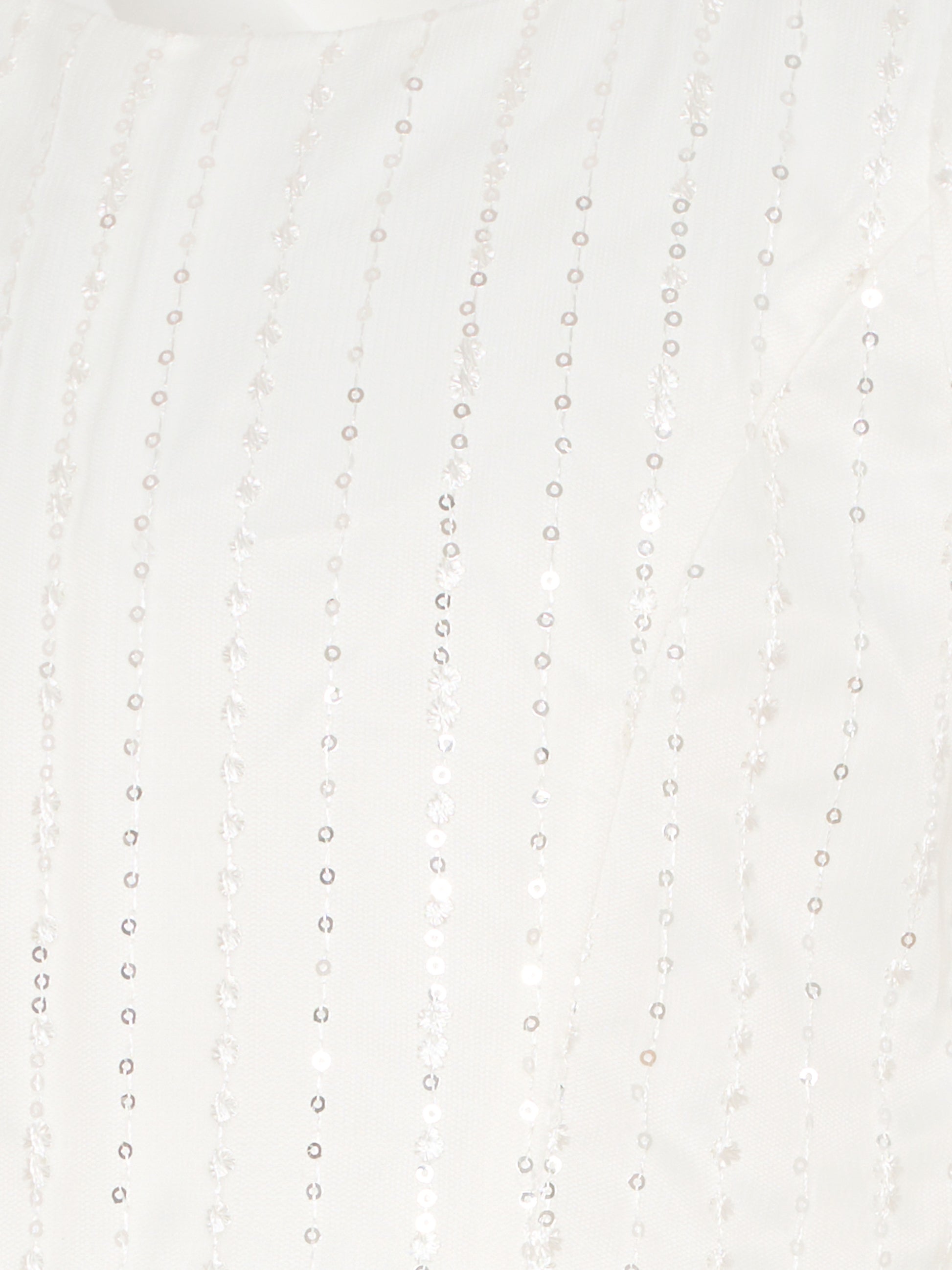 Vestito bianco per bambina con fiori e paillettes,Monnalisa,79G914 - 7743 - 0163