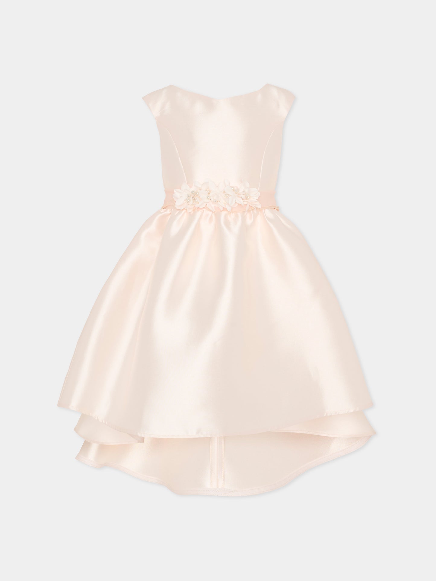 Vestito rosa per bambina con fiori,Monnalisa,71G912 - 7304 - 0092