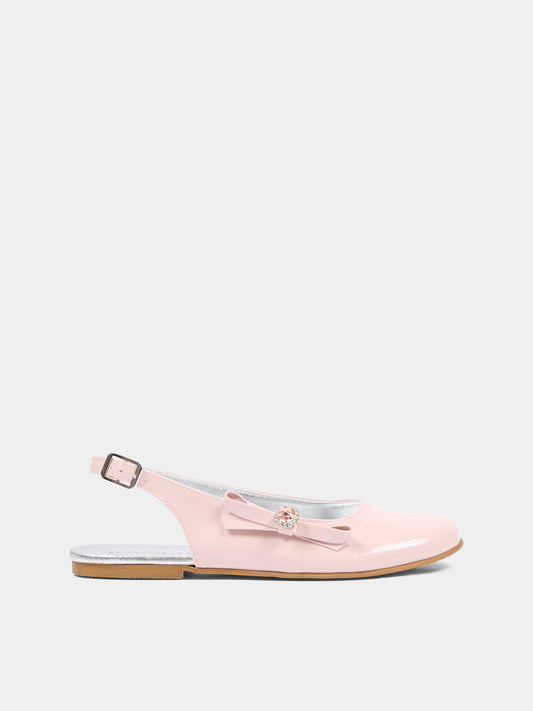 Ballerine rosa per bambina con fiocco,Monnalisa,87G000 - 7706 - 0091