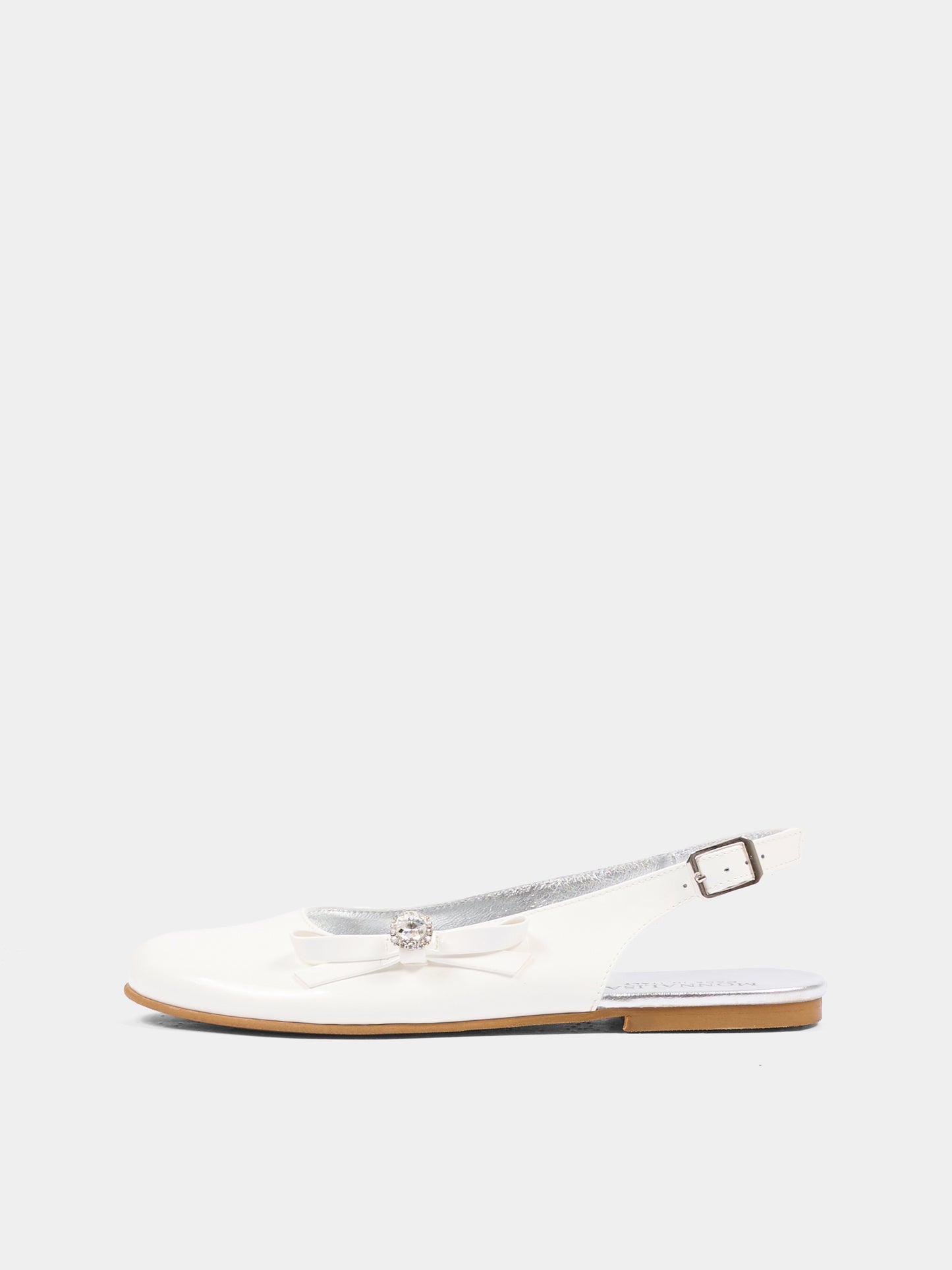 Ballerine bianche per bambina con fiocco,Monnalisa,87G000 - 7706 - 0099