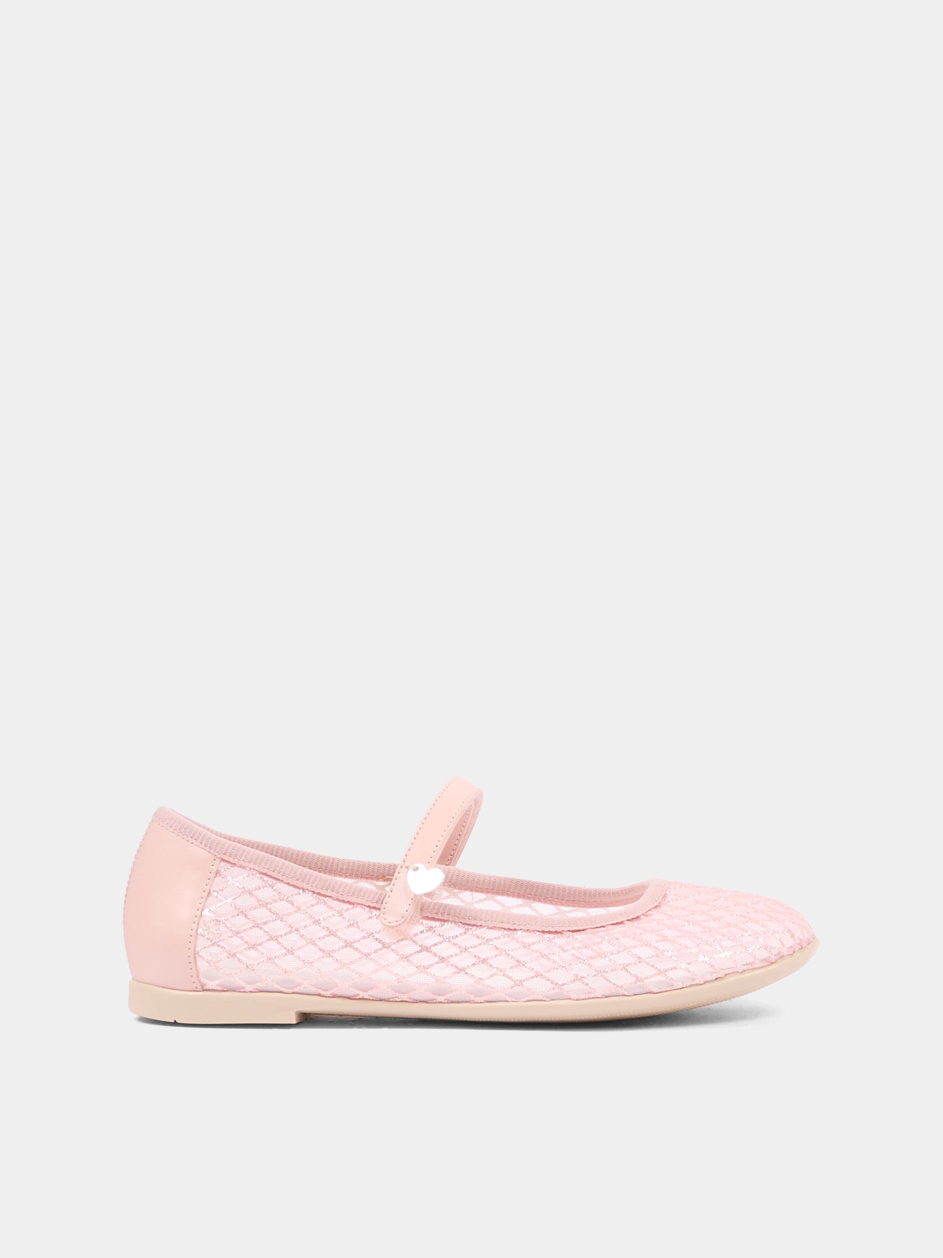 Ballerine rosa per bambina con cuore,Monnalisa,87G002 - 7704 - 0091