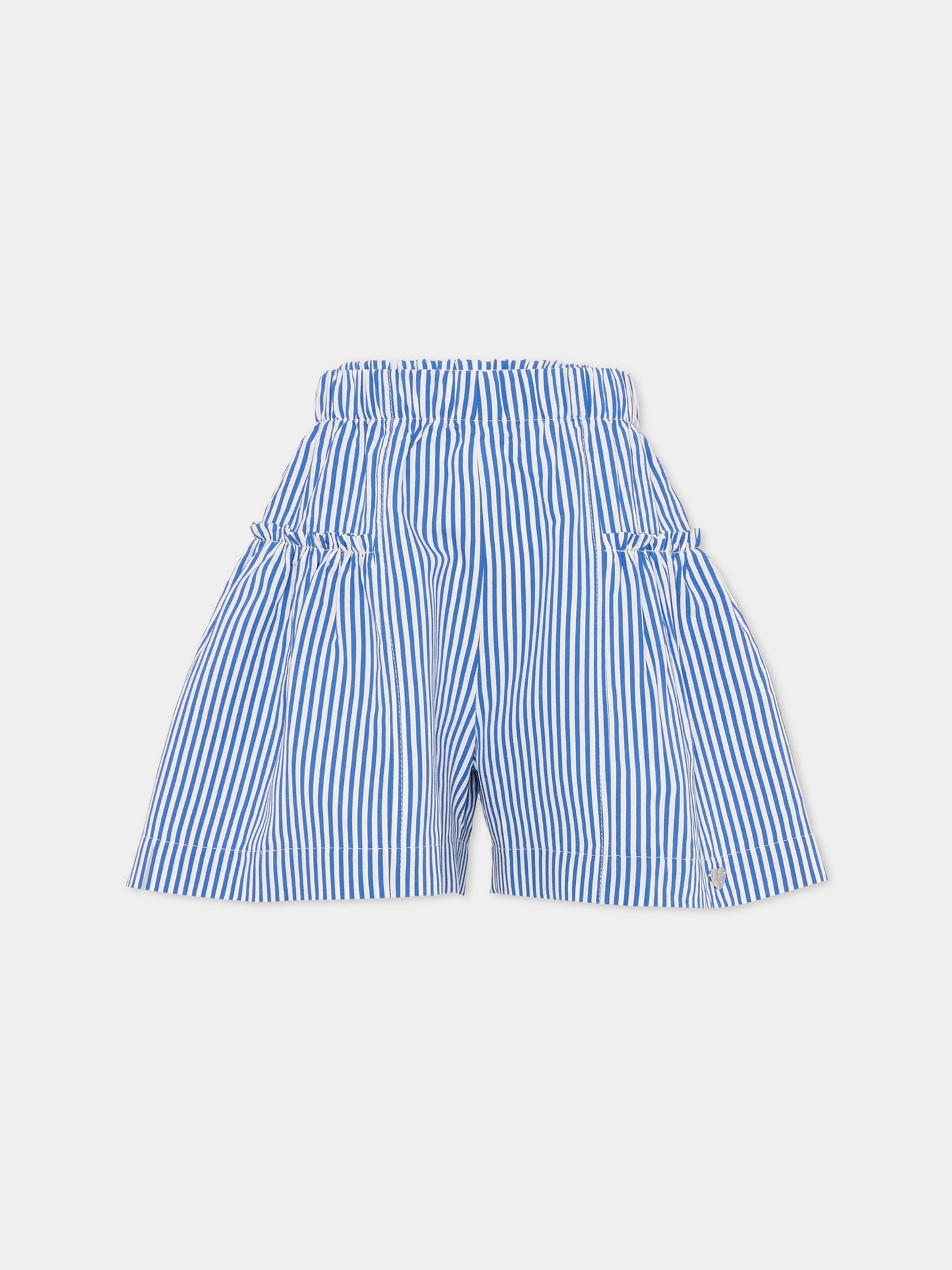 Shorts blu per bambina con cuore,Monnalisa,11G408 - 7315 - 9956