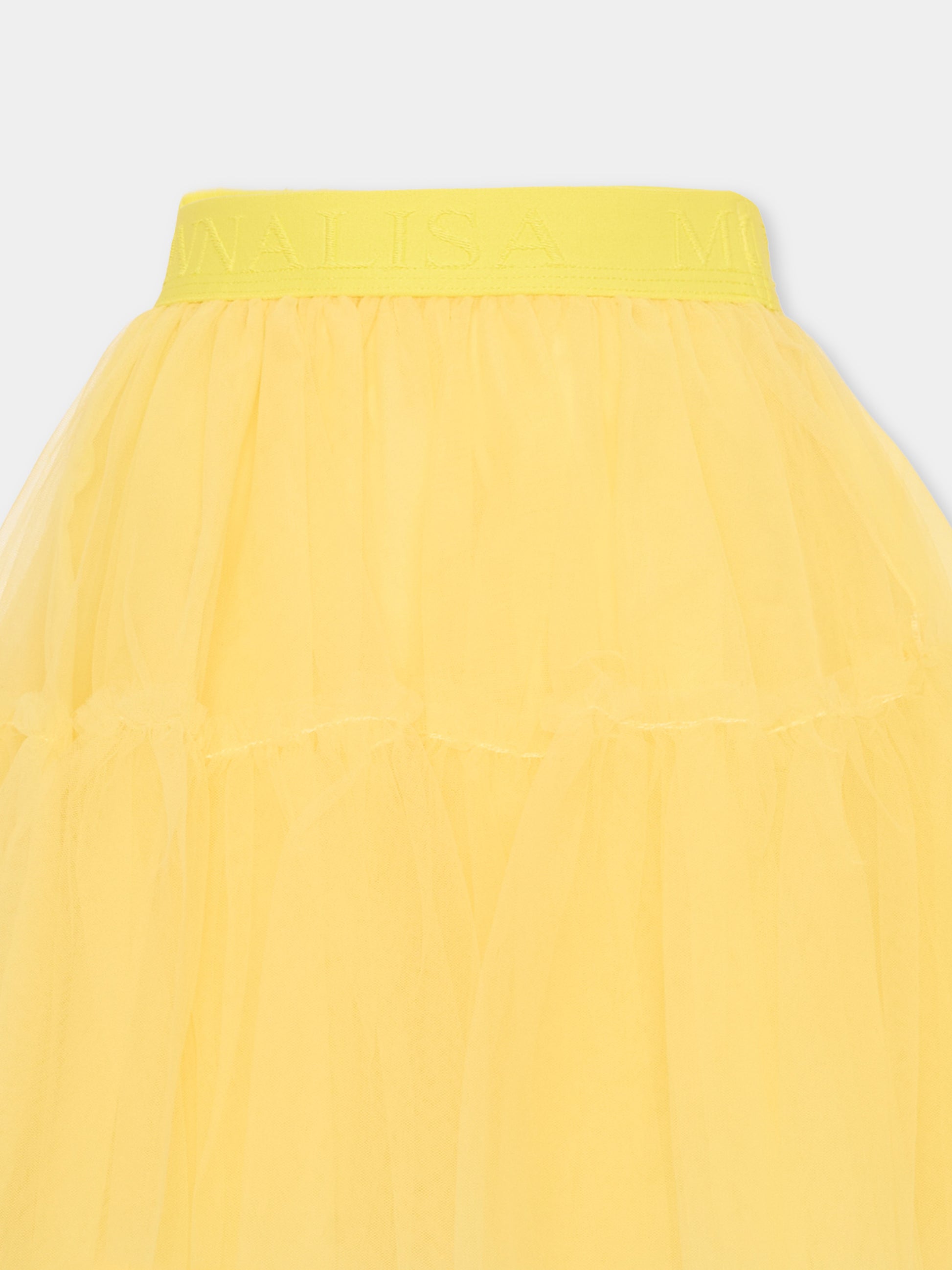 Gonna gialla per bambina in tulle,Monnalisa,17GGON - T9945 - 0014