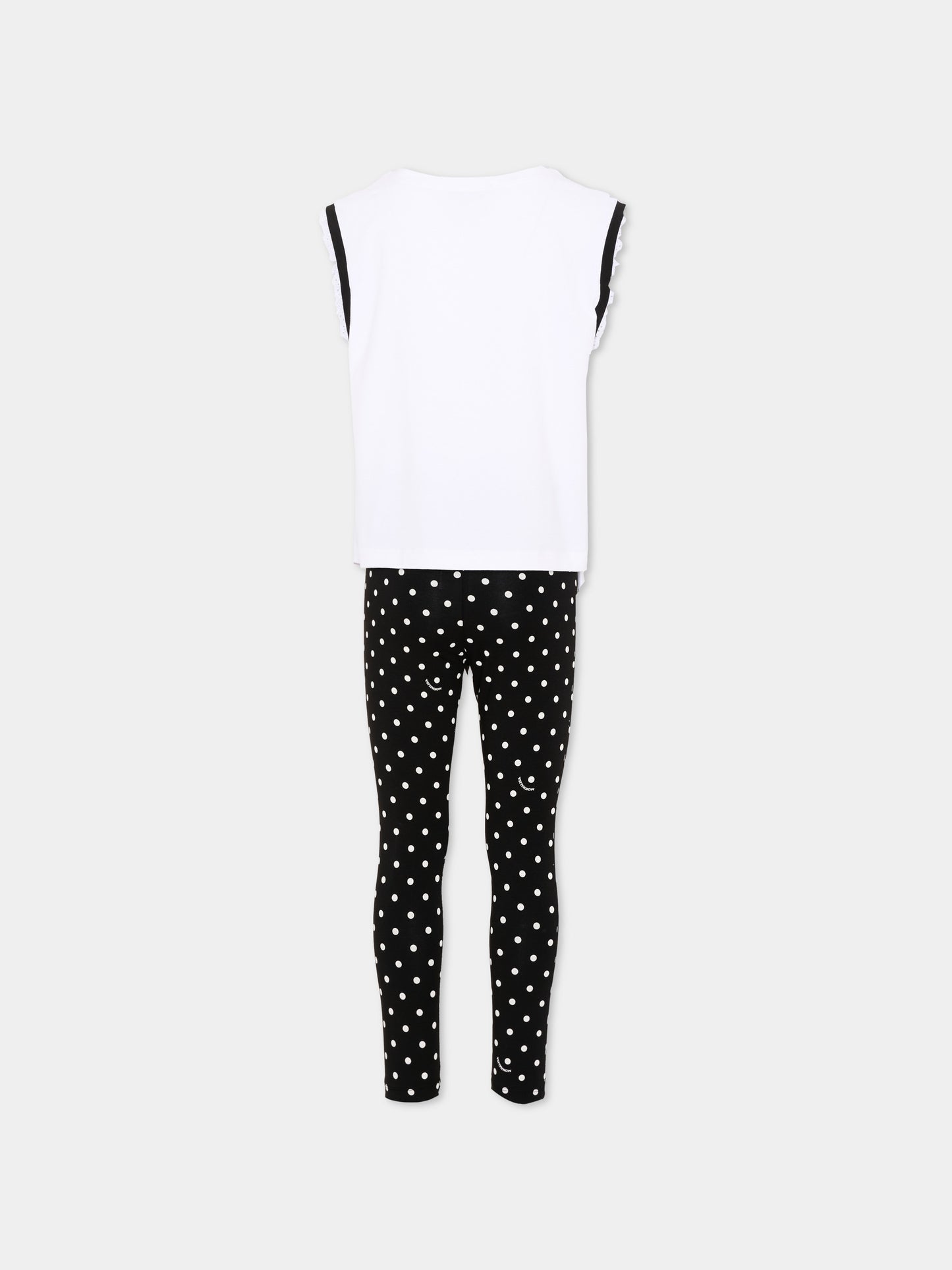 Completo sportivo multicolor per bambina con pois,Monnalisa,19G505 - 7032 - 9950