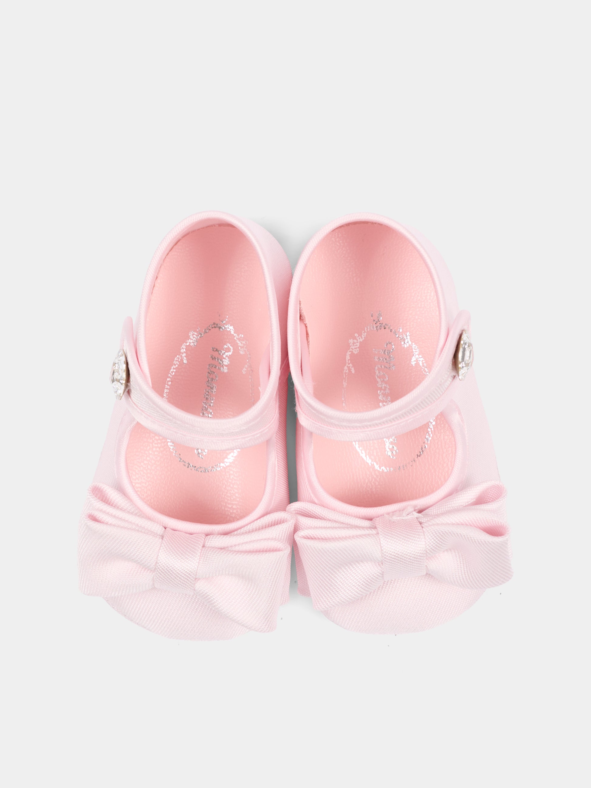 Ballerine rosa per neonata con fiocco,Monnalisa,73G008 - 7302 - 0091