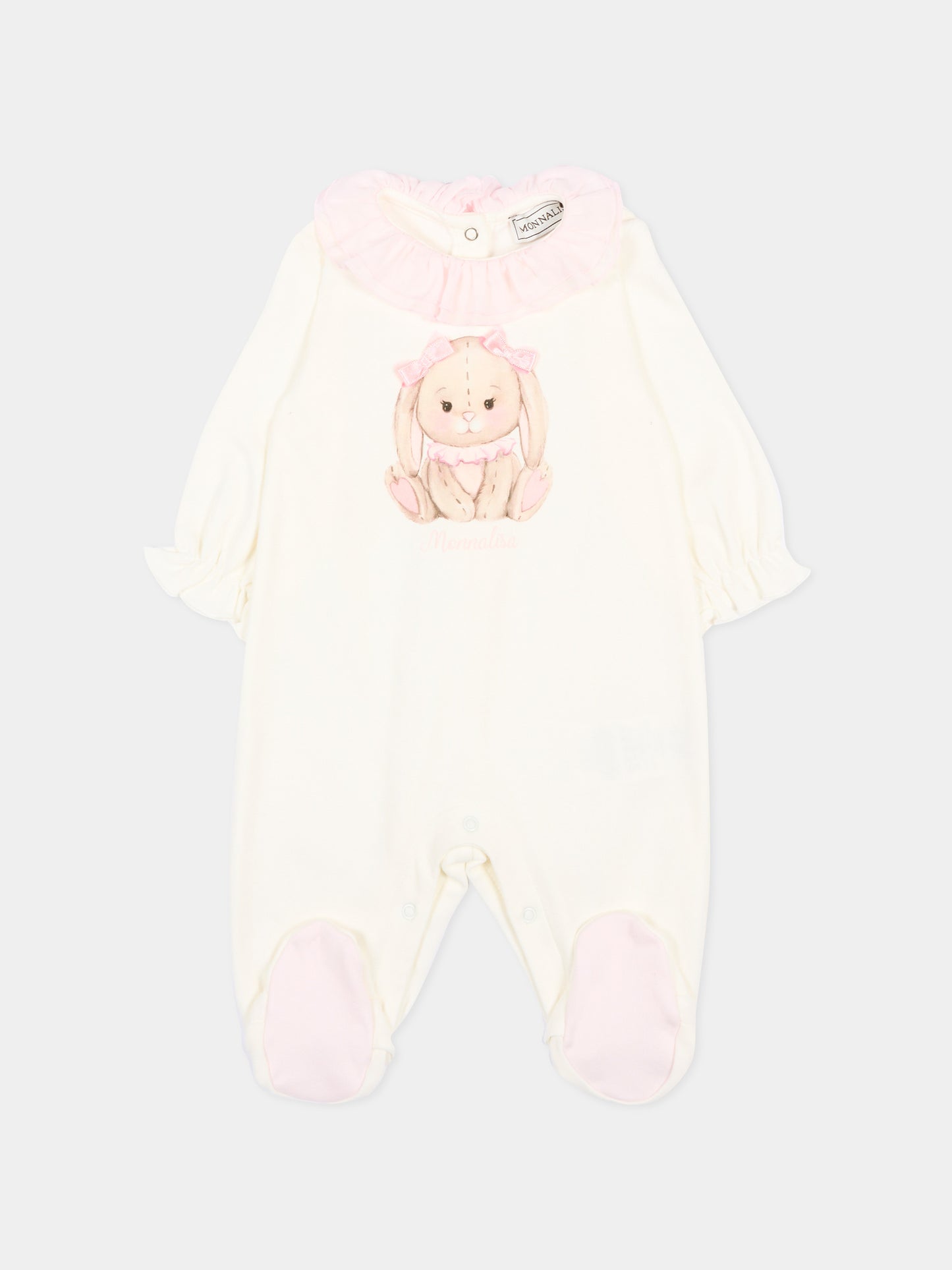 Tutina avorio per neonata con coniglio,Monnalisa,35G204 - 7000 - 0190