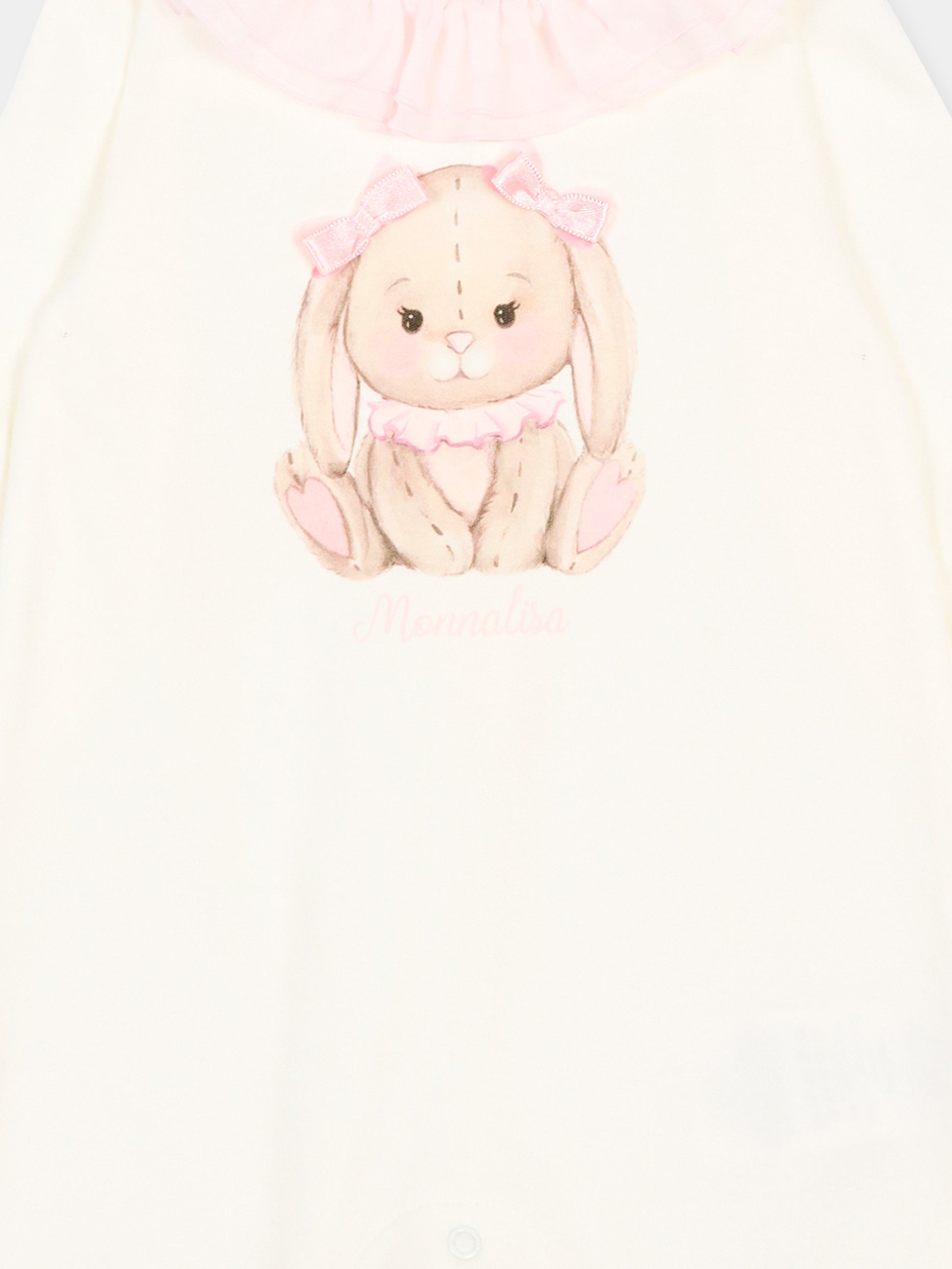 Tutina avorio per neonata con coniglio,Monnalisa,35G204 - 7000 - 0190