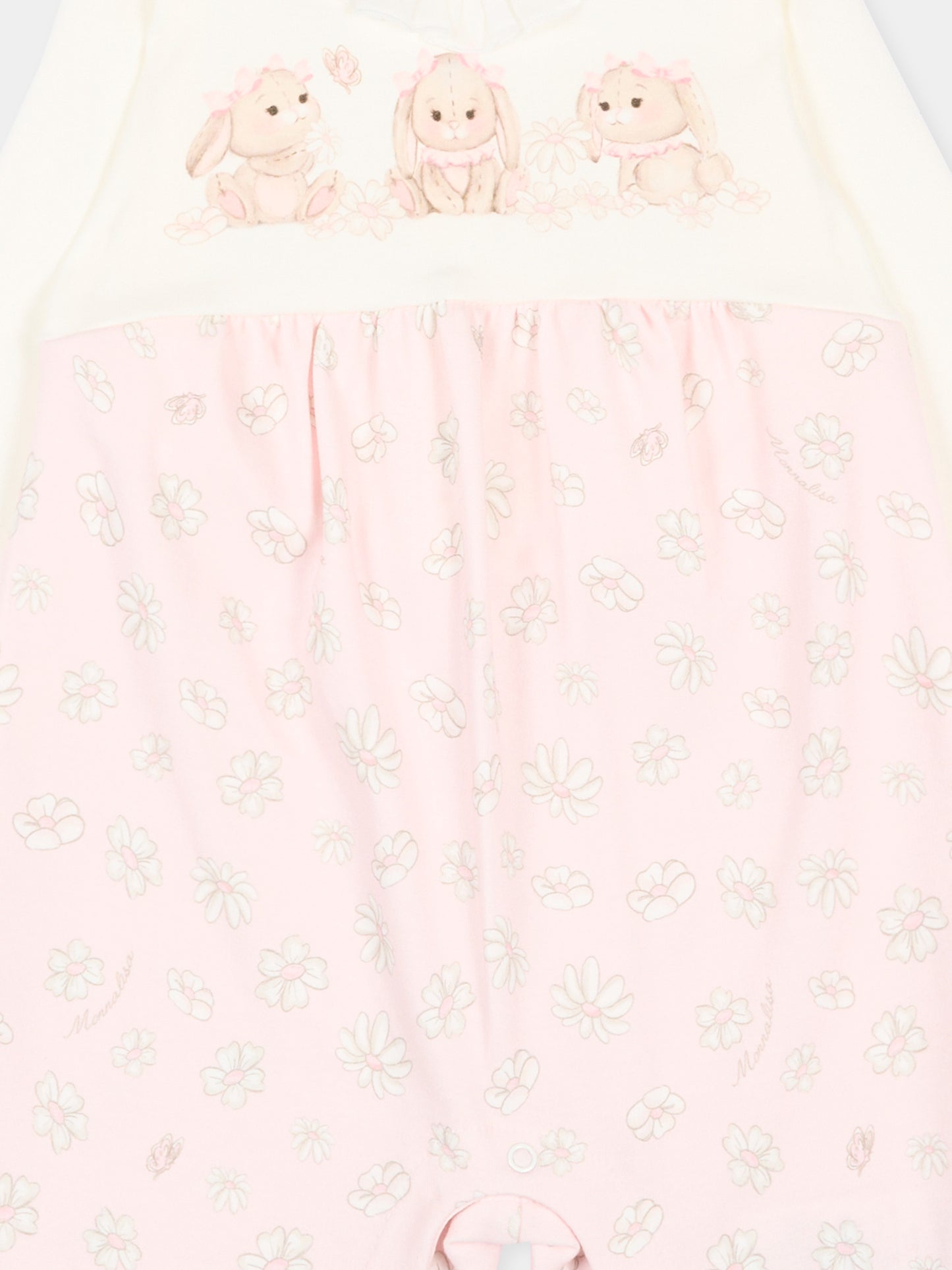 Tutina rosa per neonata con coniglietti,Monnalisa,35G206 - 7000 - 0190