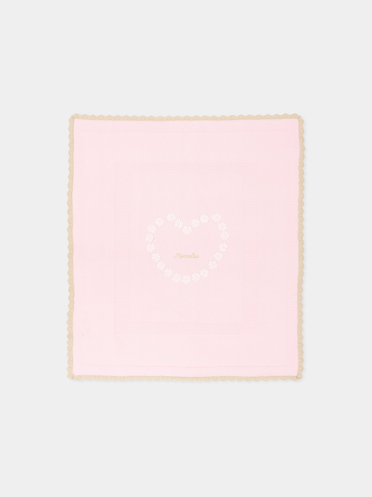 Coperta rosa per neonata con logo,Monnalisa,35G005 - 7040 - 0090