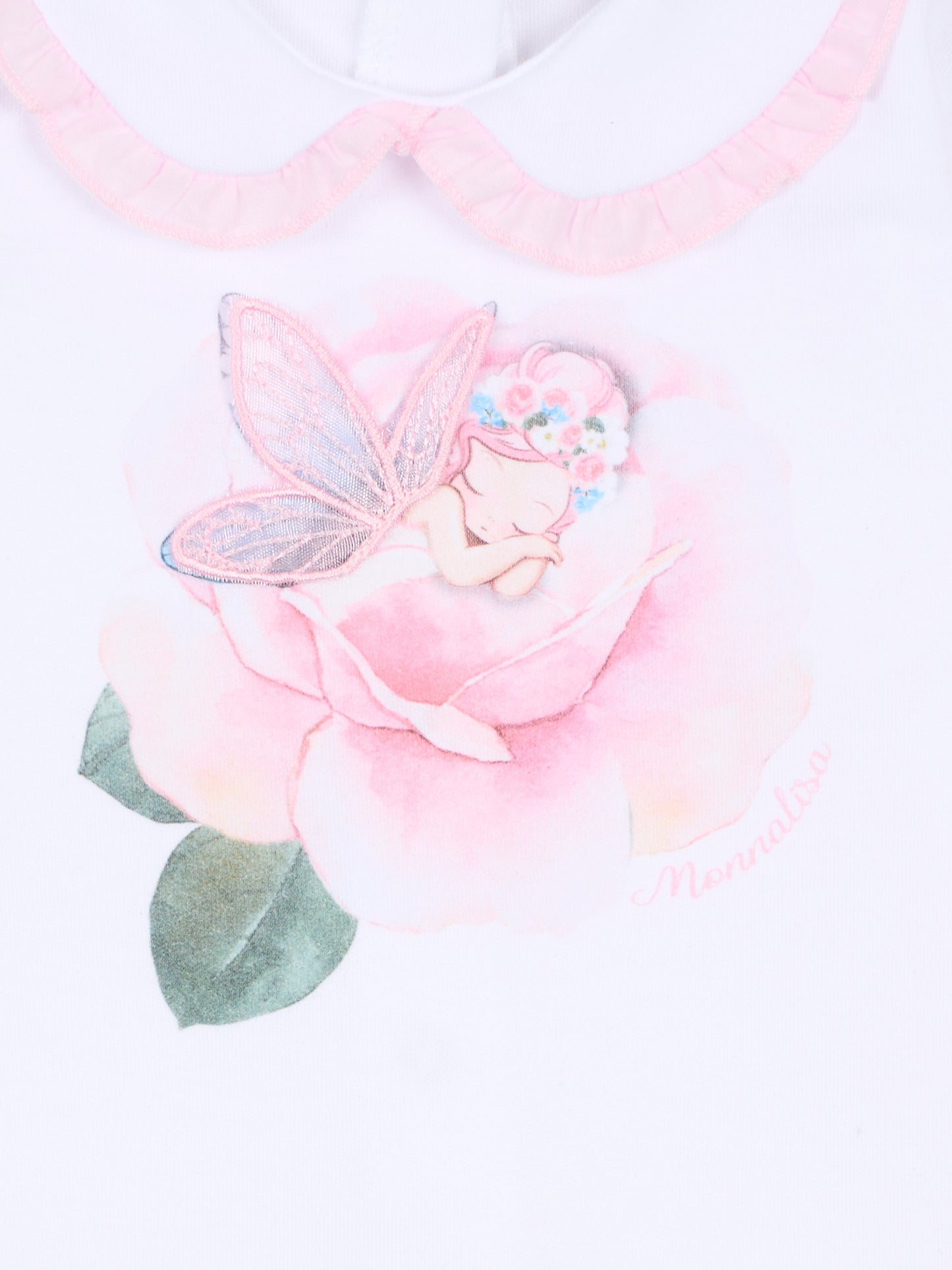 Tutina bianca per neonata con fatina,Monnalisa,35G202 - 7000 - 0099