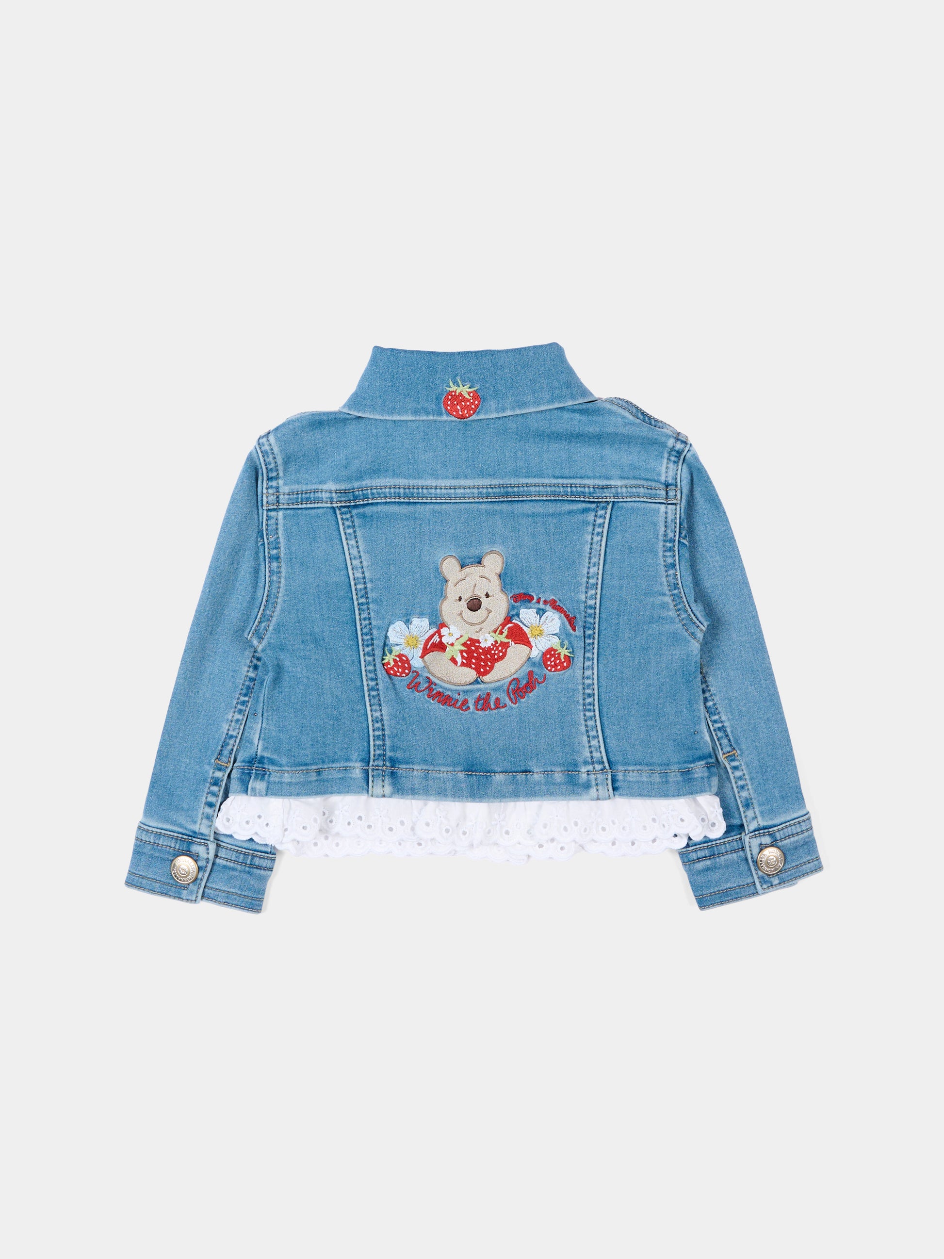 Giubbotto denim per neonata con Winnie Pooh,Monnalisa,39G103 - 7017 - 0062