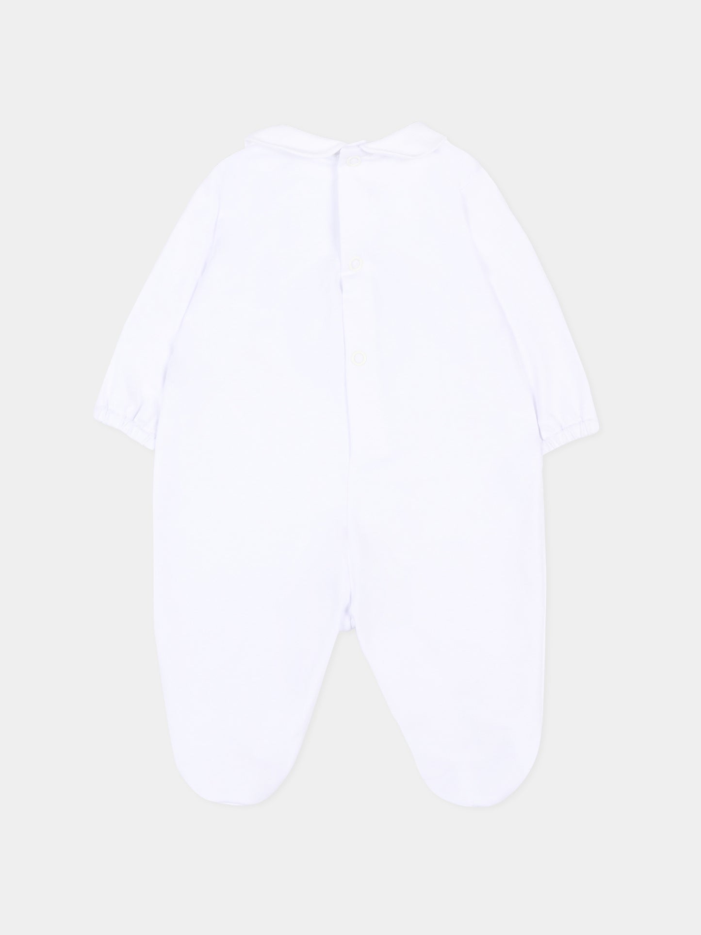 Tutina bianca per neonato con orsetto,Little Bear,3062 BCO/CIELO