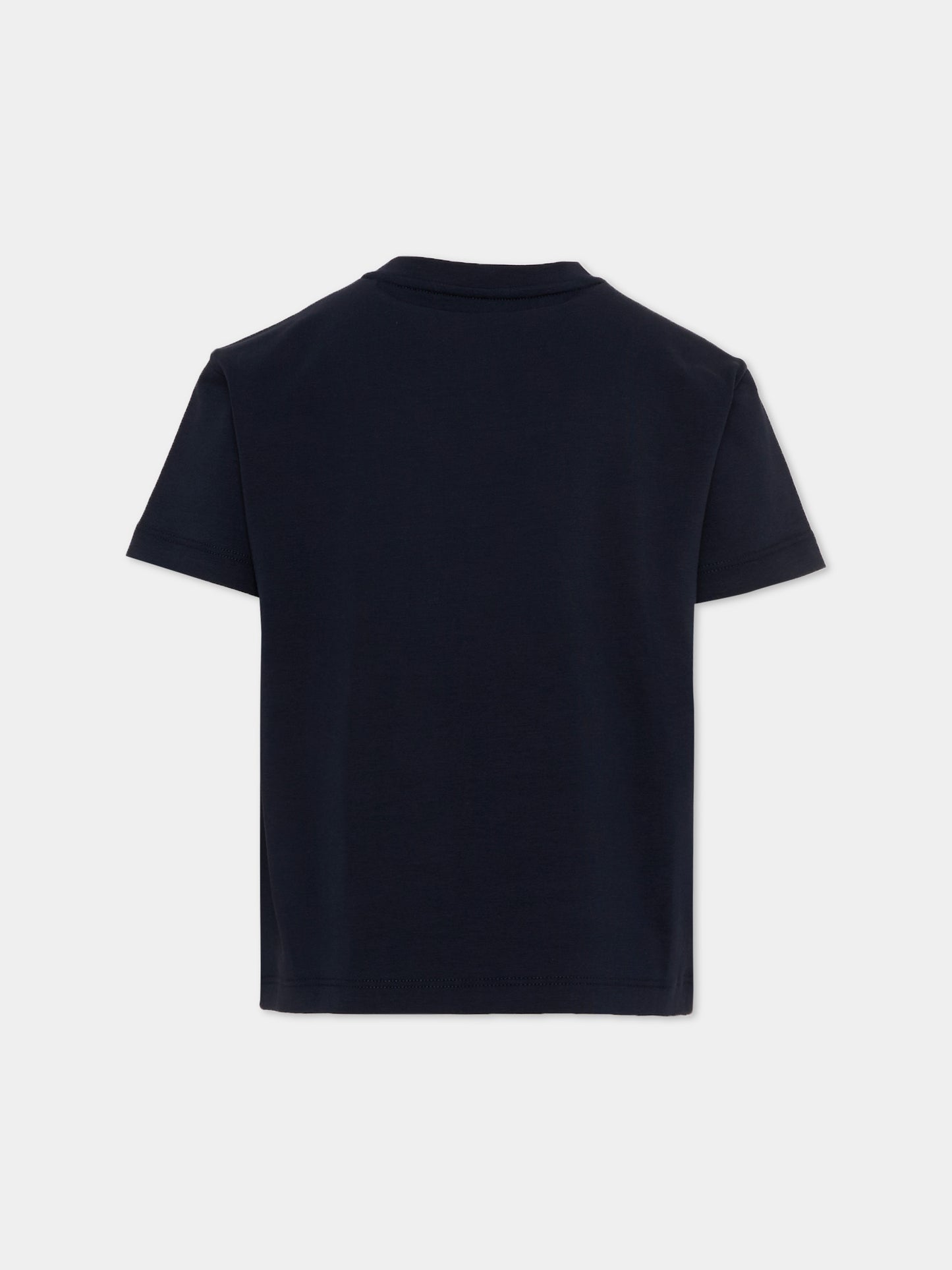 T-Shirt blu per bambino con logo,Dondup Kids,DMTS051 0 JE017 4005