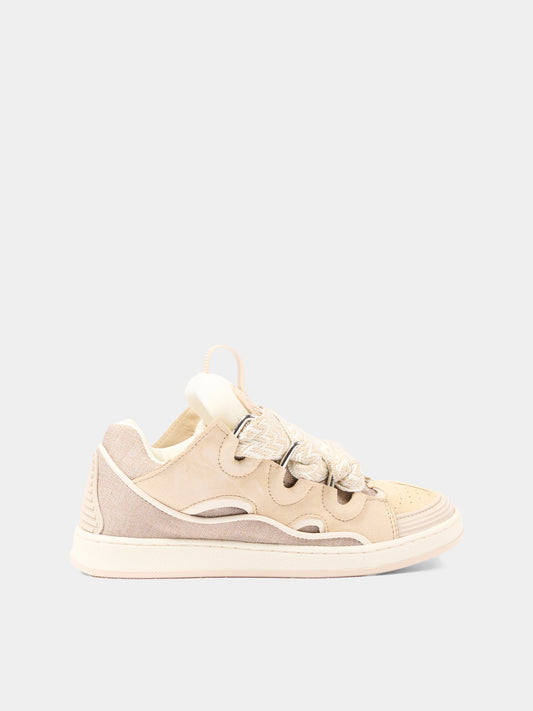 Sneakers beige per bambini con cinturino,Lanvin Petite,N30329 P82
