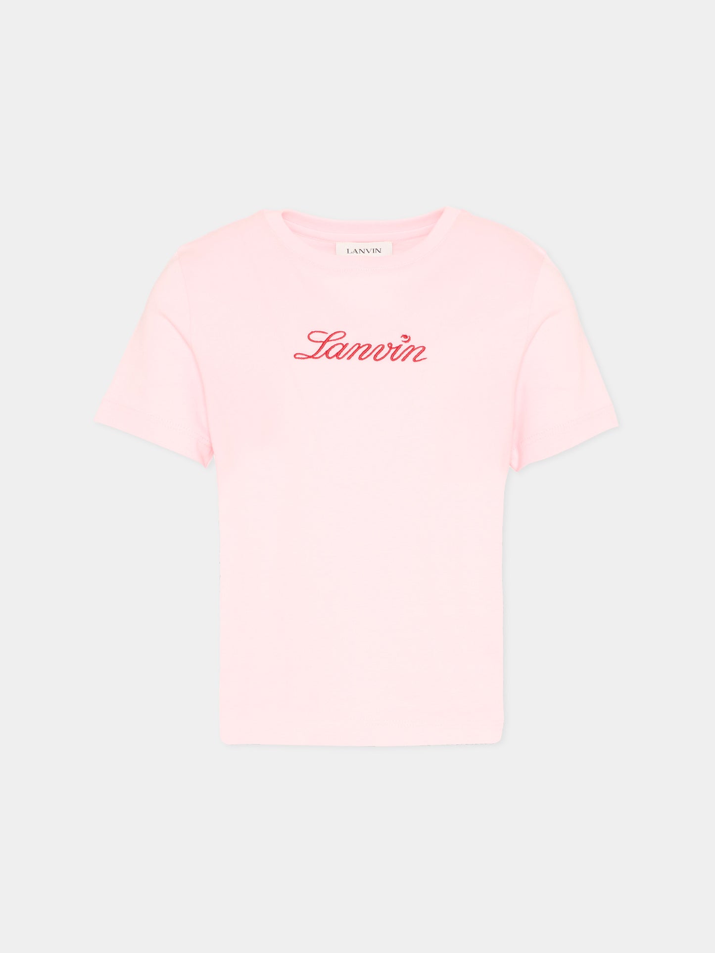 T-Shirt rosa con logo per bambina,Lanvin Petite,N30331 44F