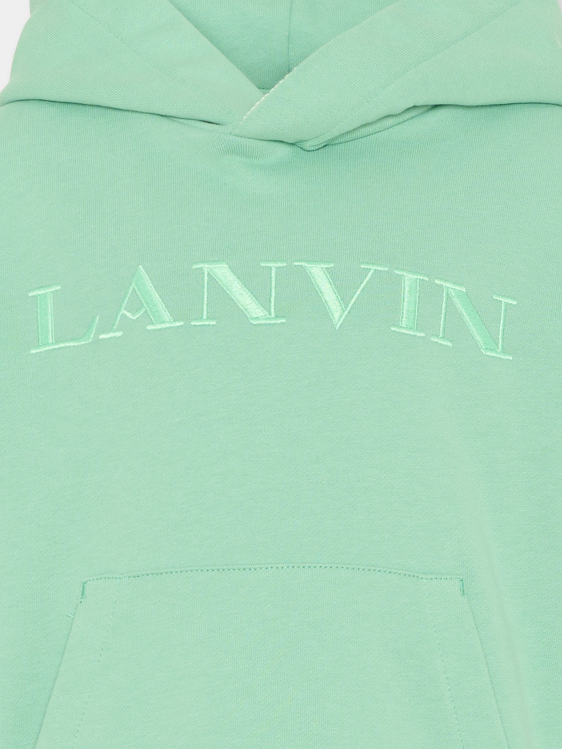 Felpa verde per bambini con logo,Lanvin Petite,N30349 68N