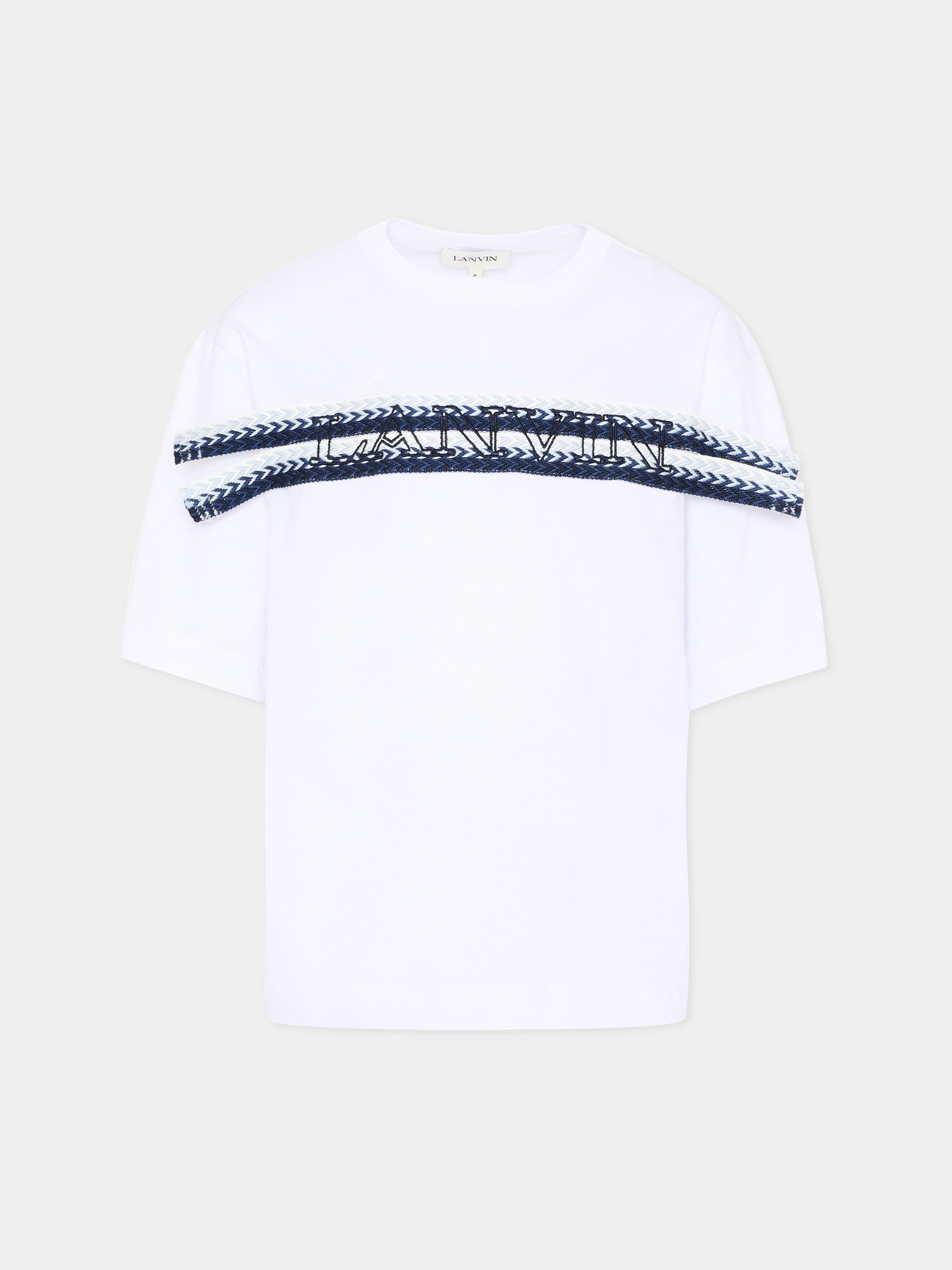 T-Shirt bianca per bambino con logo,Lanvin Petite,N30362 N48