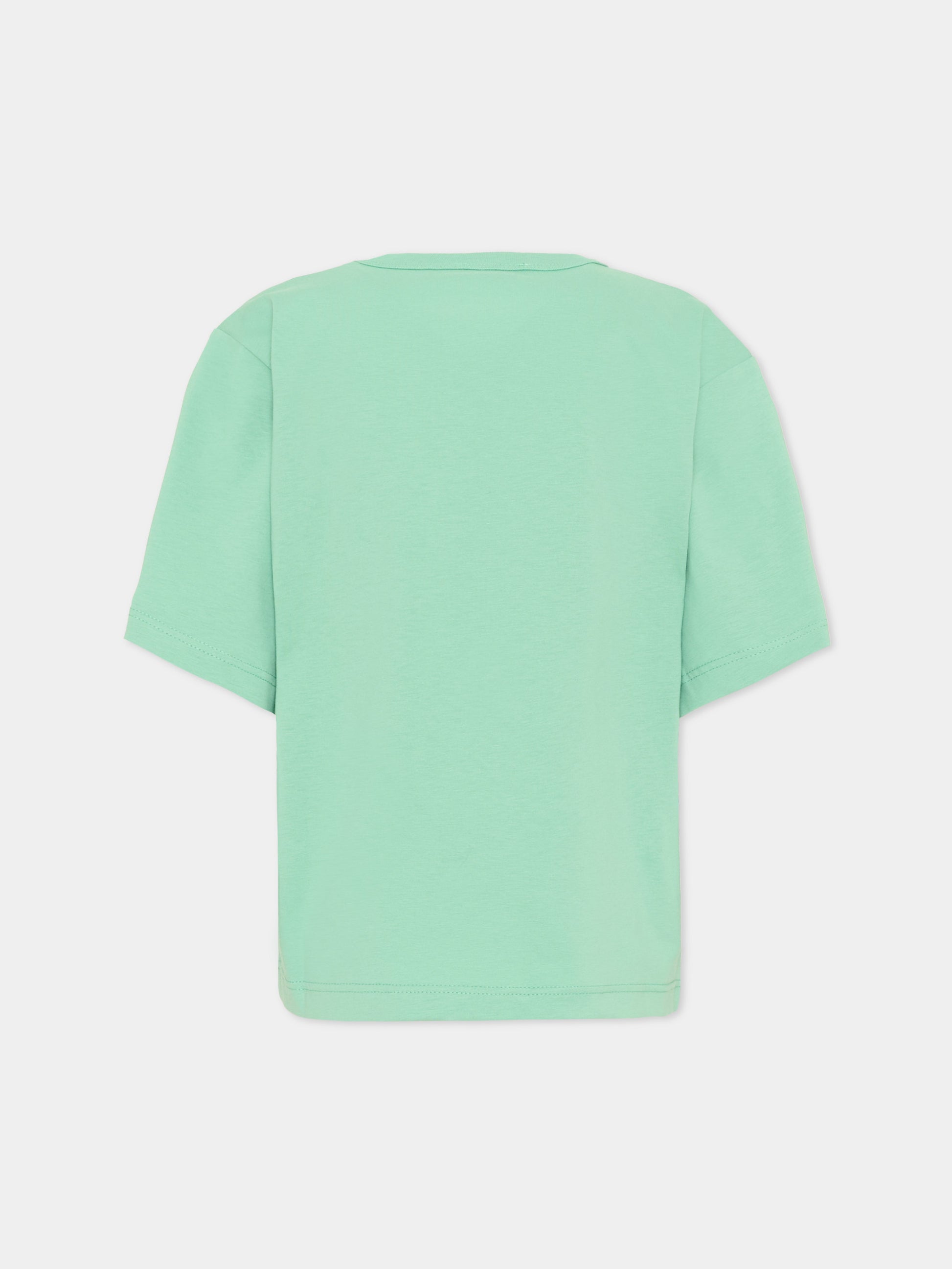 T-Shirt verde per bambini con logo,Lanvin Petite,N30362 68N
