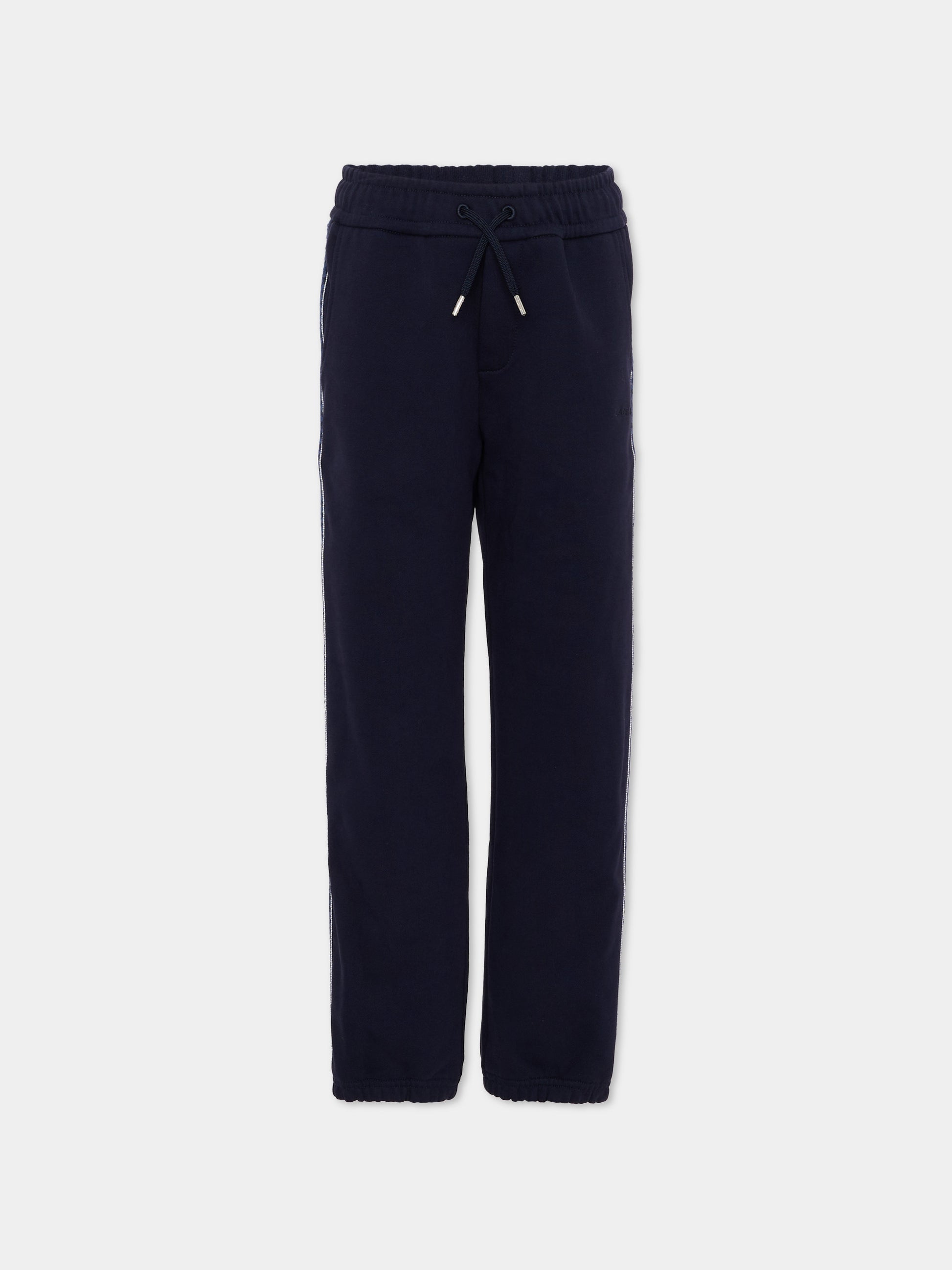 Pantaloni sportivi blu per bambino con curb lace,Lanvin Petite,N30372 855