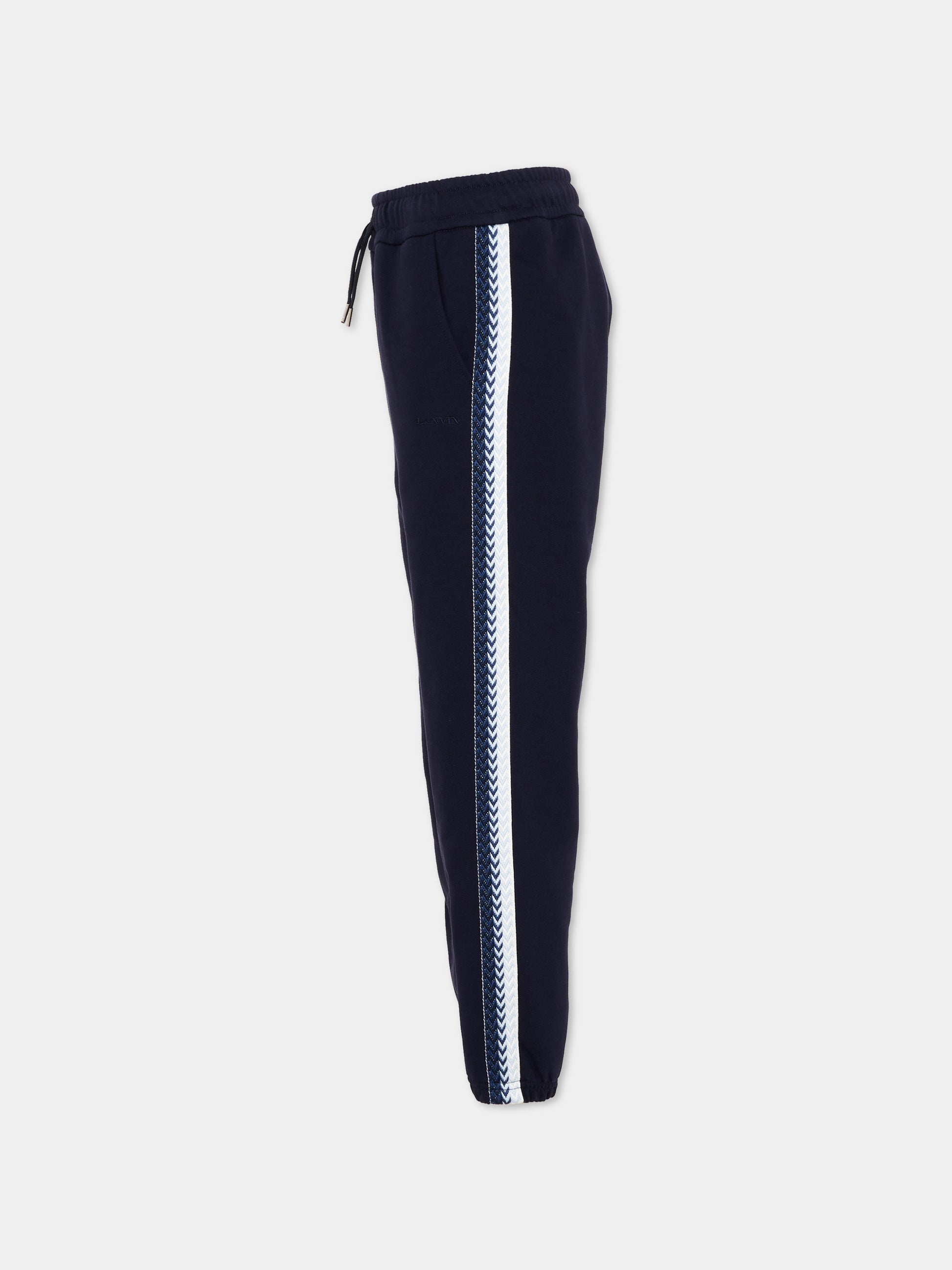 Pantaloni sportivi blu per bambino con curb lace,Lanvin Petite,N30372 855