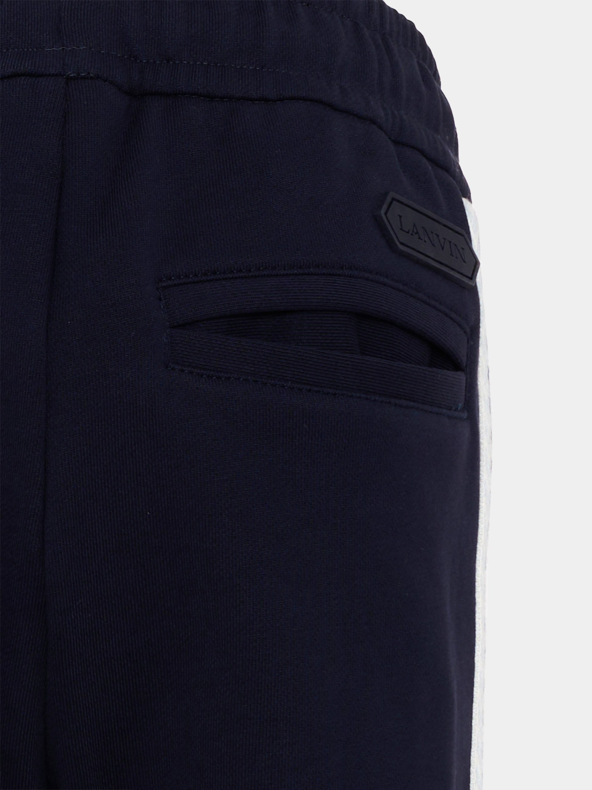 Pantaloni sportivi blu per bambino con curb lace,Lanvin Petite,N30372 855