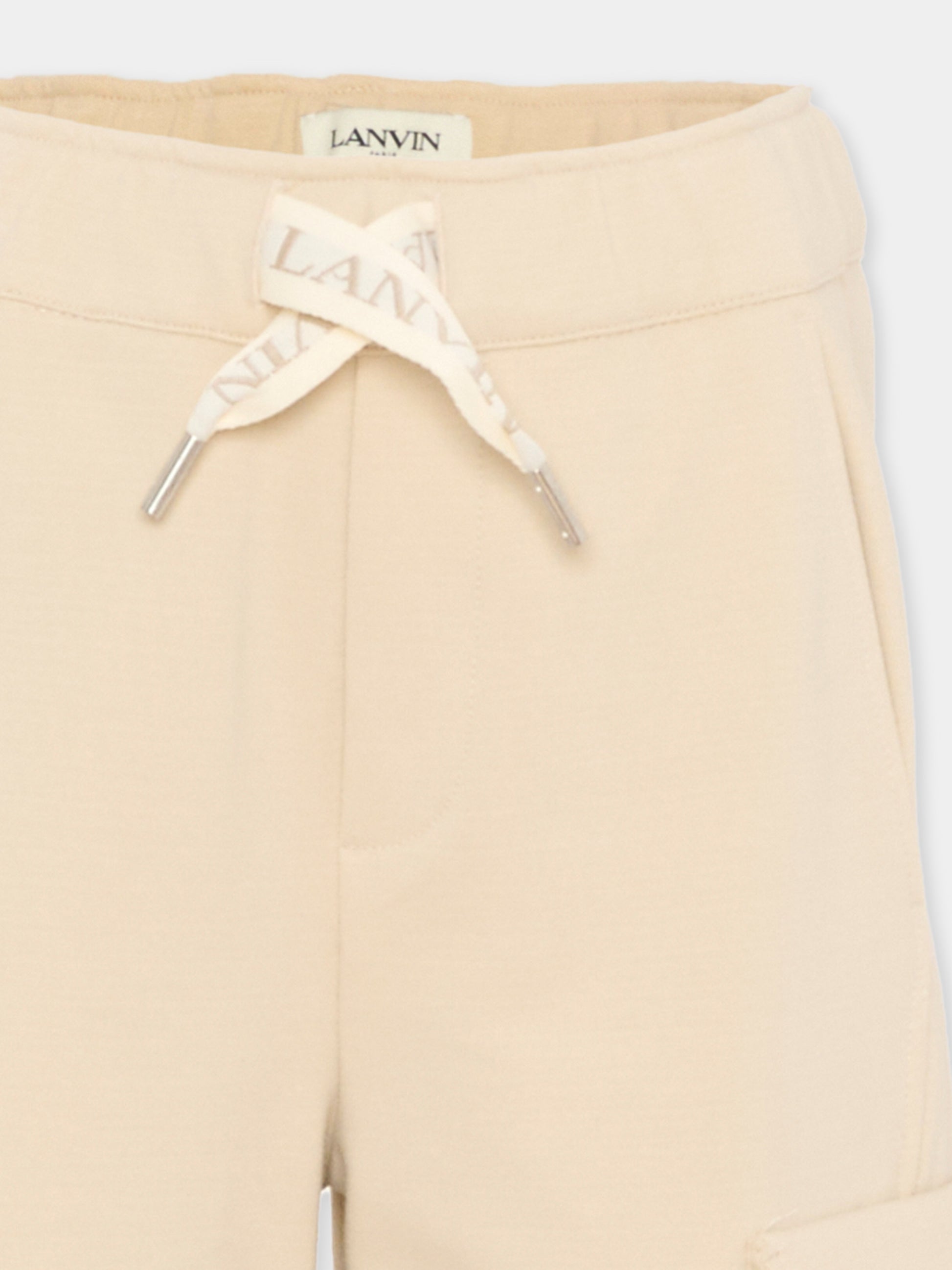 Shorts beige per bambino con logo,Lanvin Petite,N30377 180