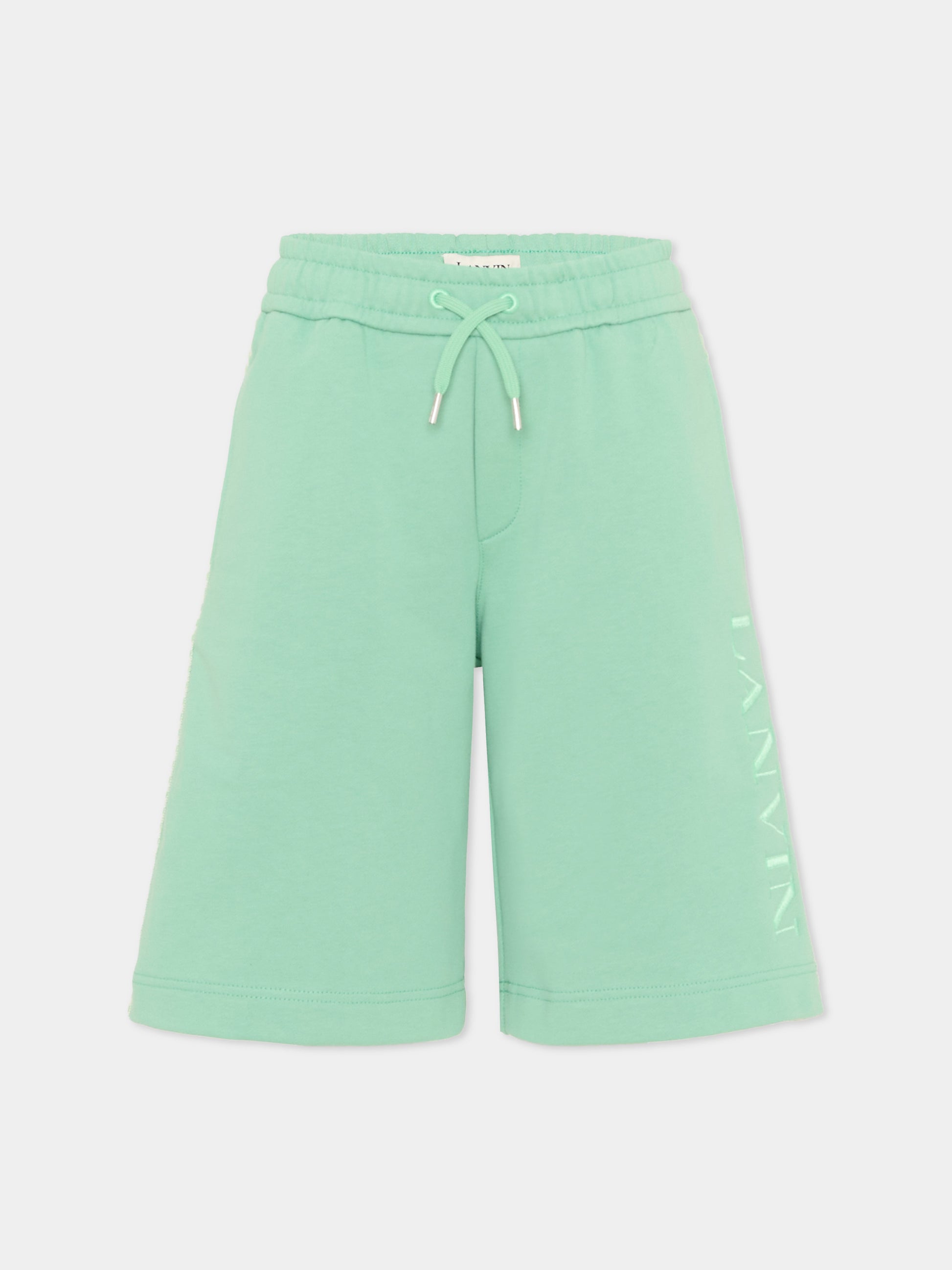 Shorts sportivi verdi per bambino con logo,Lanvin Petite,N30378 68N