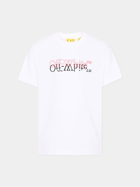 T-Shirt bianca per bambini con logo,Off White,44BAA002S26J001100