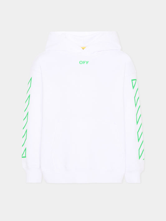 Felpa bianca per bambino con logo,Off White,44BBB001S26F003100