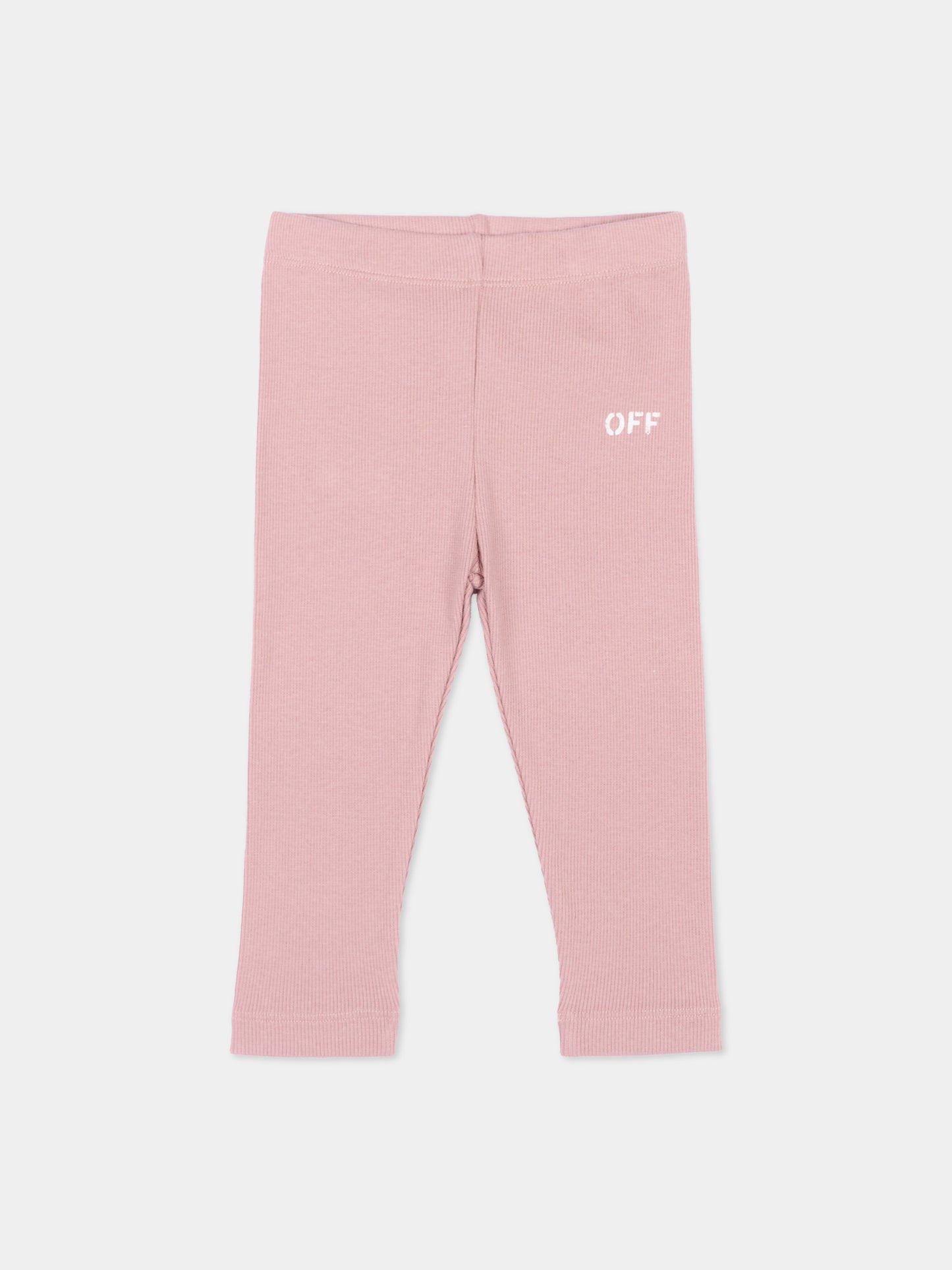 Leggings rosa per neonata con logo,Off White,44GX3001S26J001651