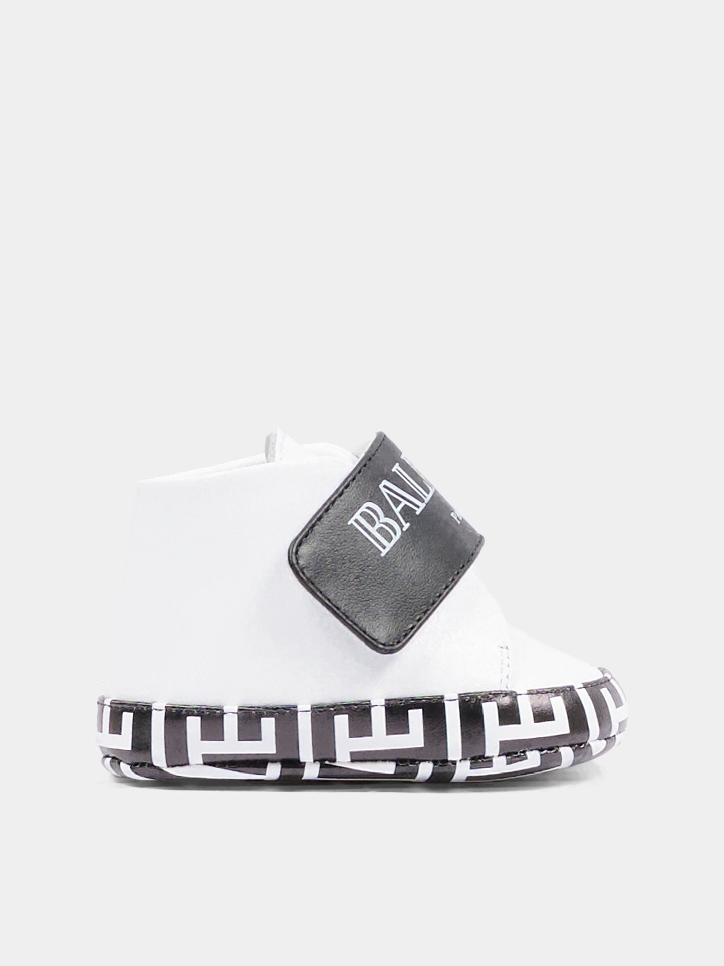 Sneakers bianche in pelle per neonati con logo,Balmain Kids,BY0546-Y0051 100NE