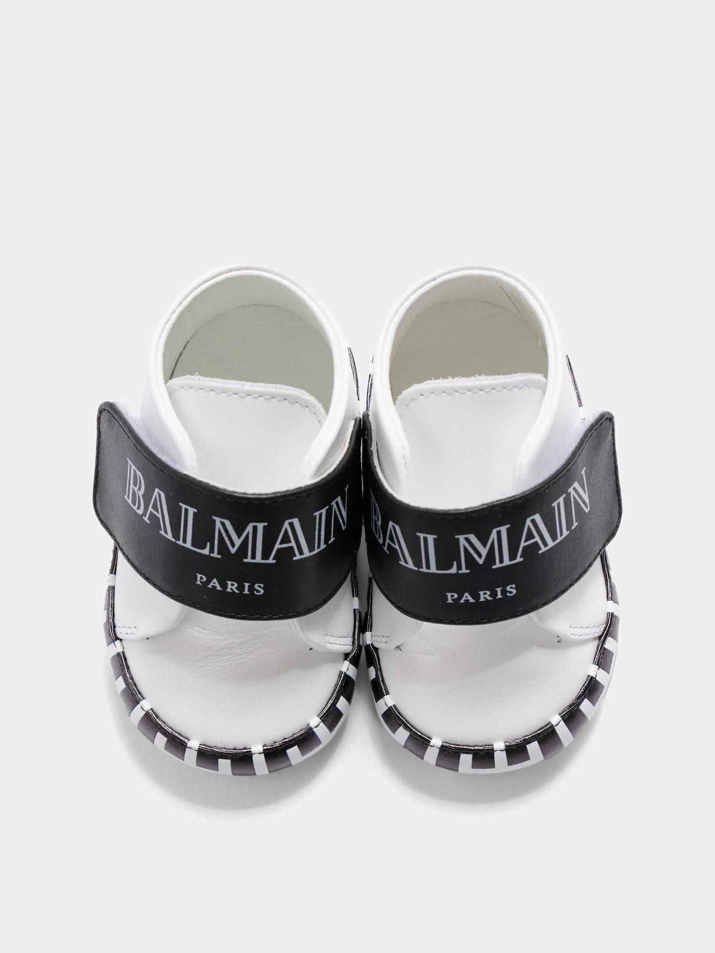 Sneakers bianche in pelle per neonati con logo,Balmain Kids,BY0546-Y0051 100NE