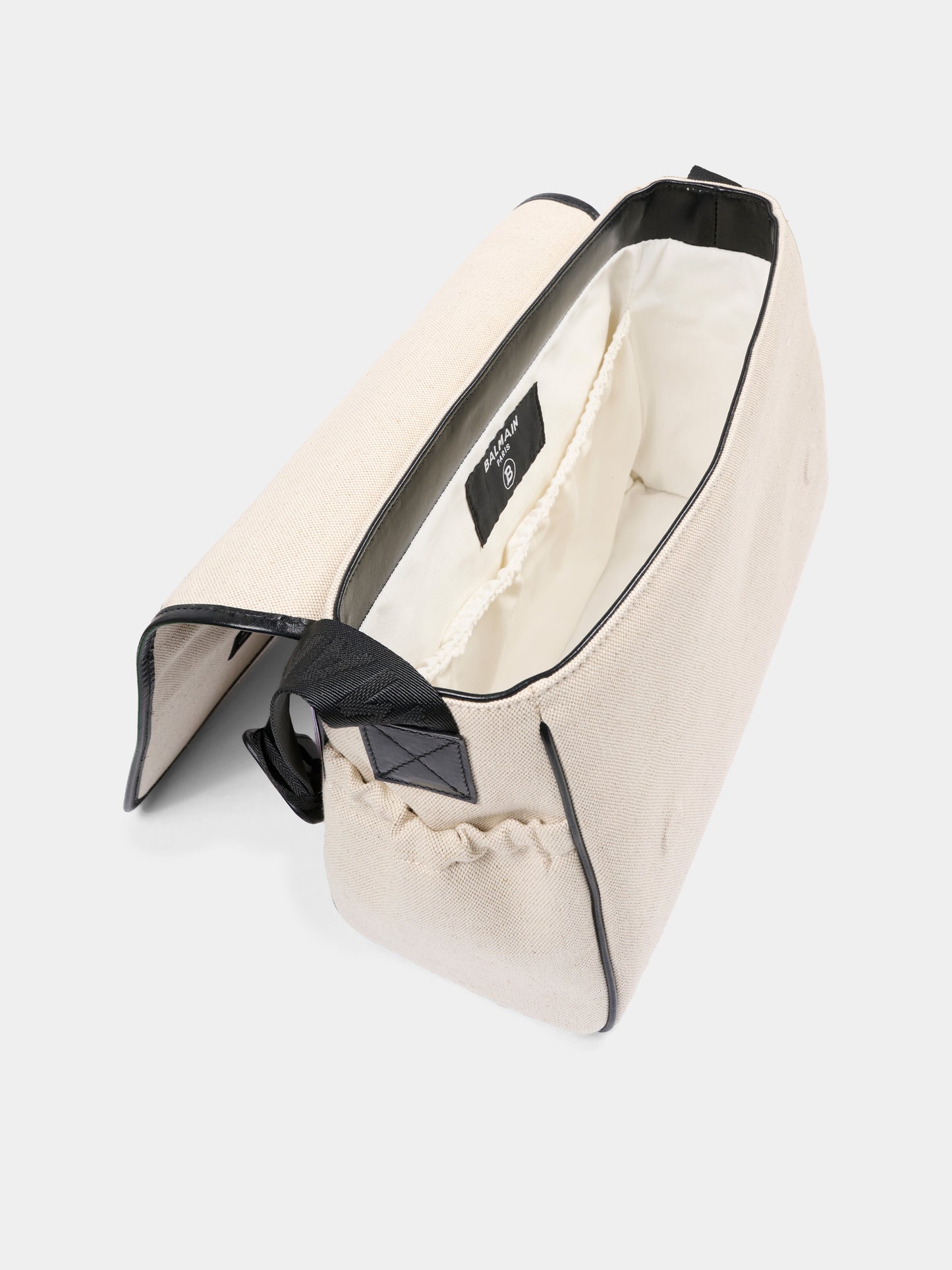 Borsa mamma avorio per neonati con logo ricamato,Balmain Kids,BY0618-Z1839 102NE