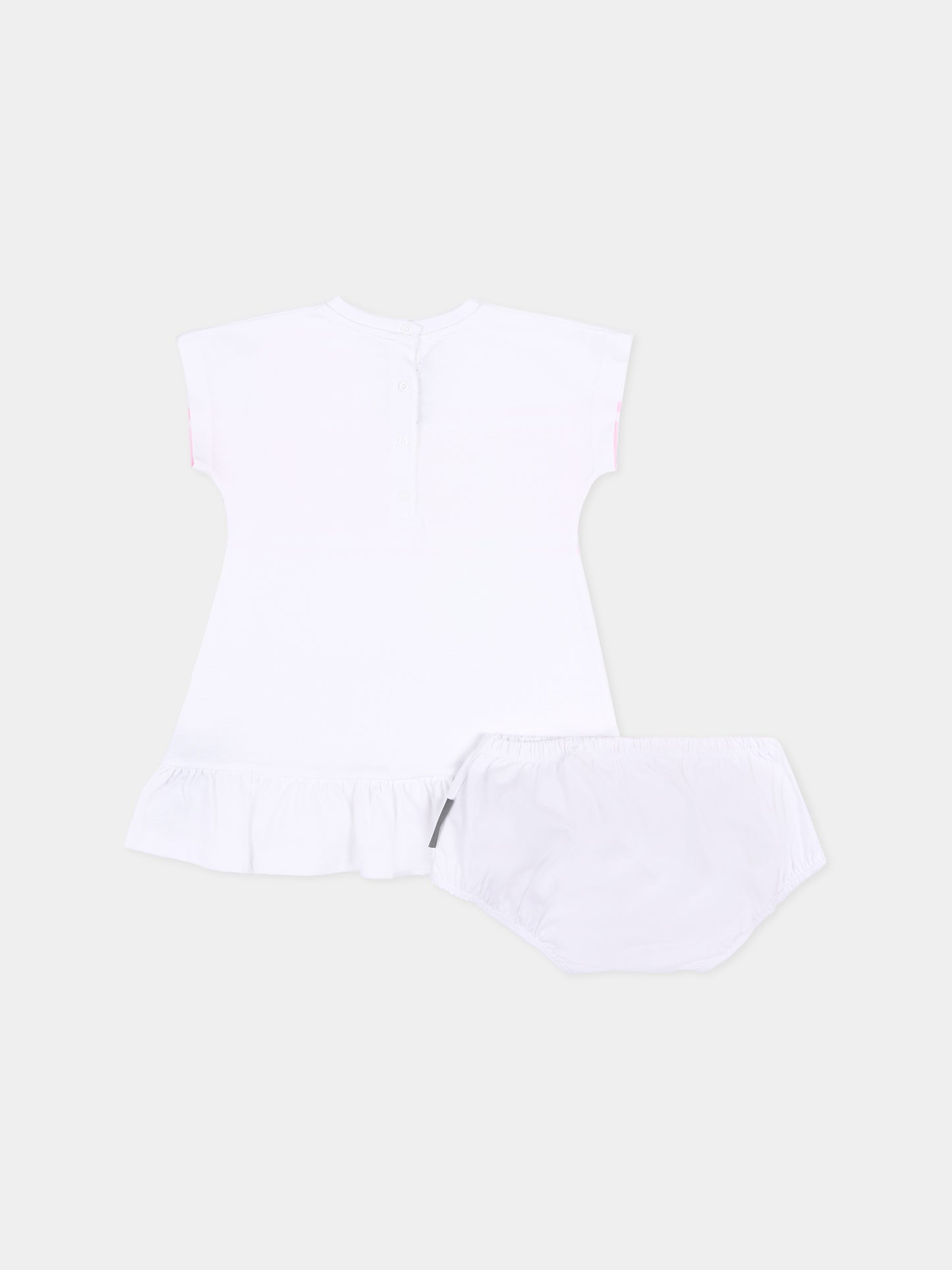 Vestito bianco per neonata con logo,Balmain Kids,BY1001-Z3672 100RS