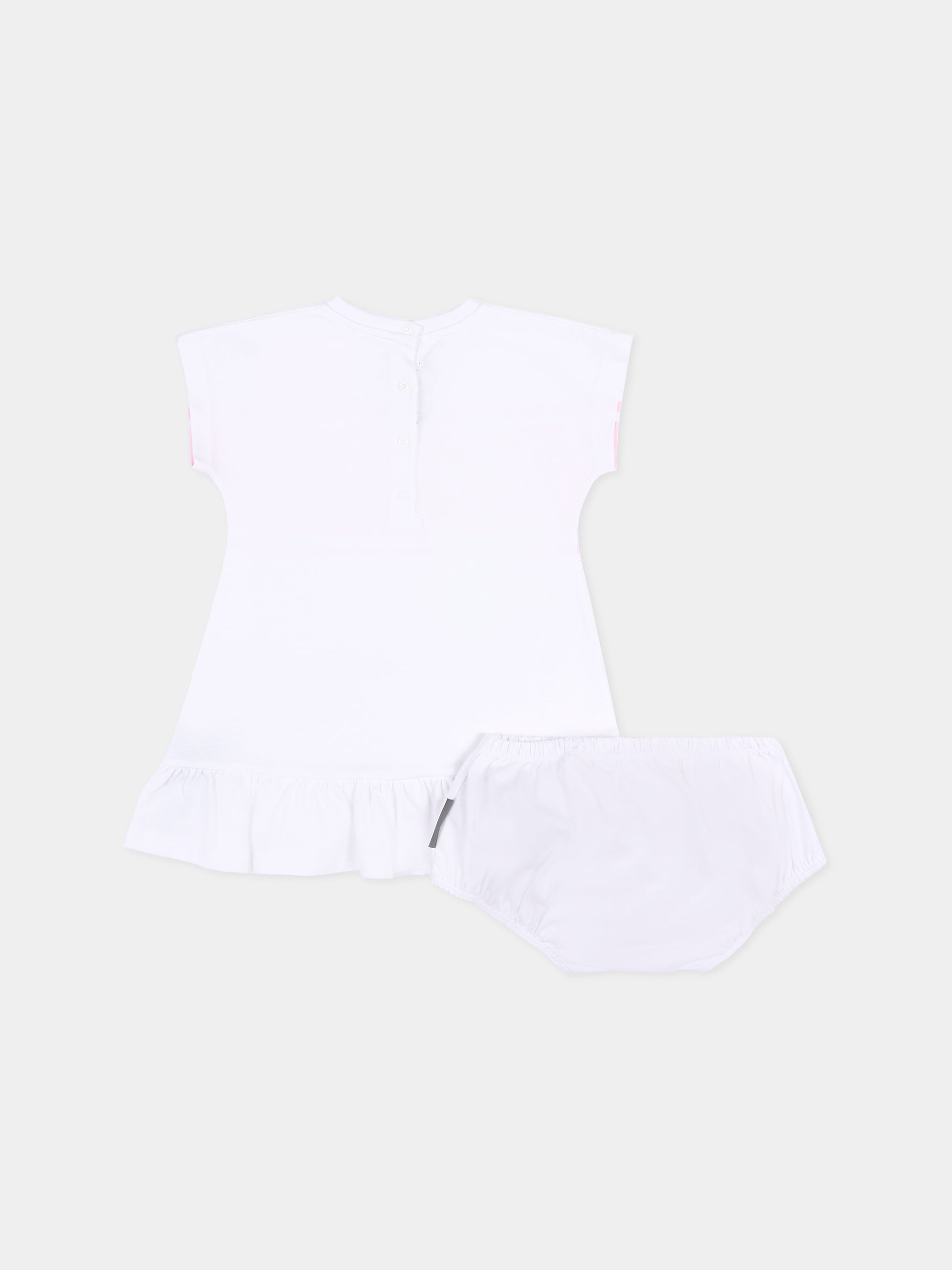 Vestito bianco per neonata con logo,Balmain Kids,BY1001-Z3672 100RS