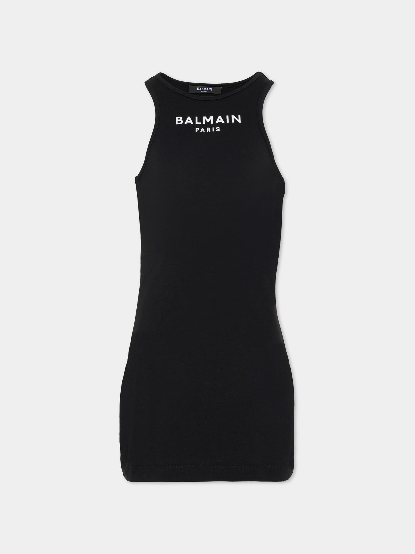Vestito nero per bambina con logo,Balmain Kids,BY1A12-Z3277 930BC