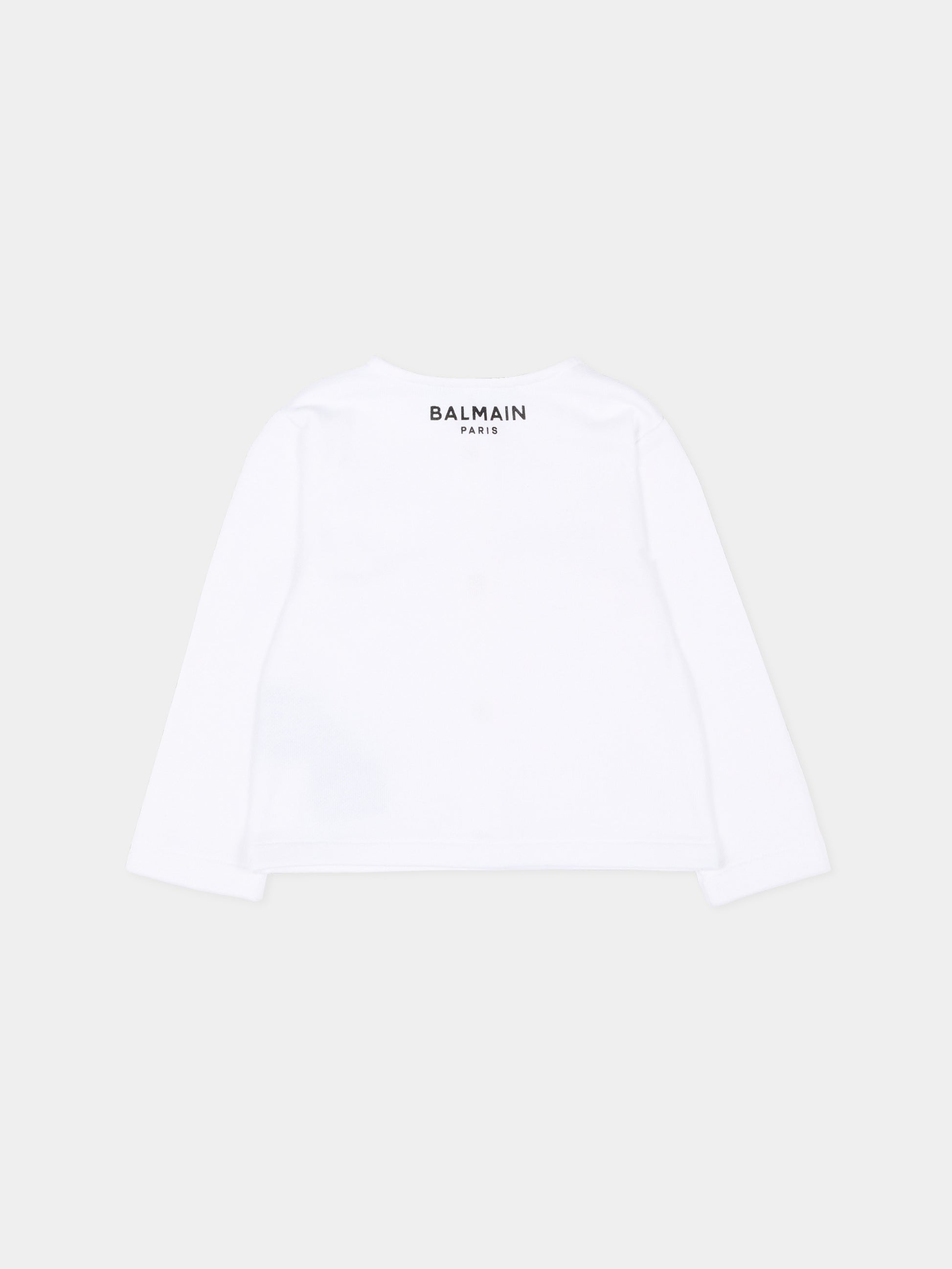 Giaccca bianca per neonata con bottoni dorati,Balmain Kids,BY2054-Z3183 100NE