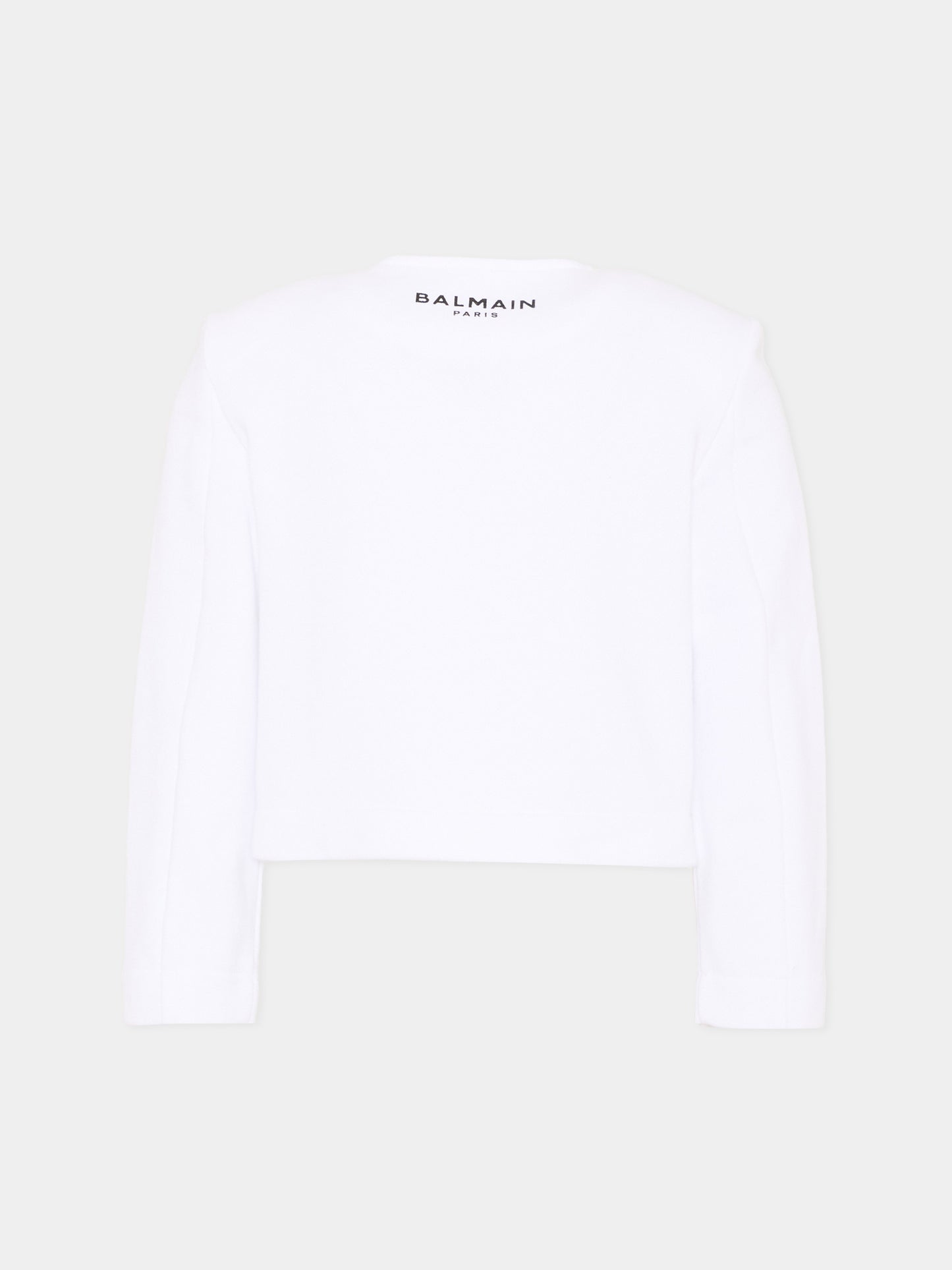 Giacca bianca per bambina con bottoni oro,Balmain Kids,BY2B04-Z3183 100NE